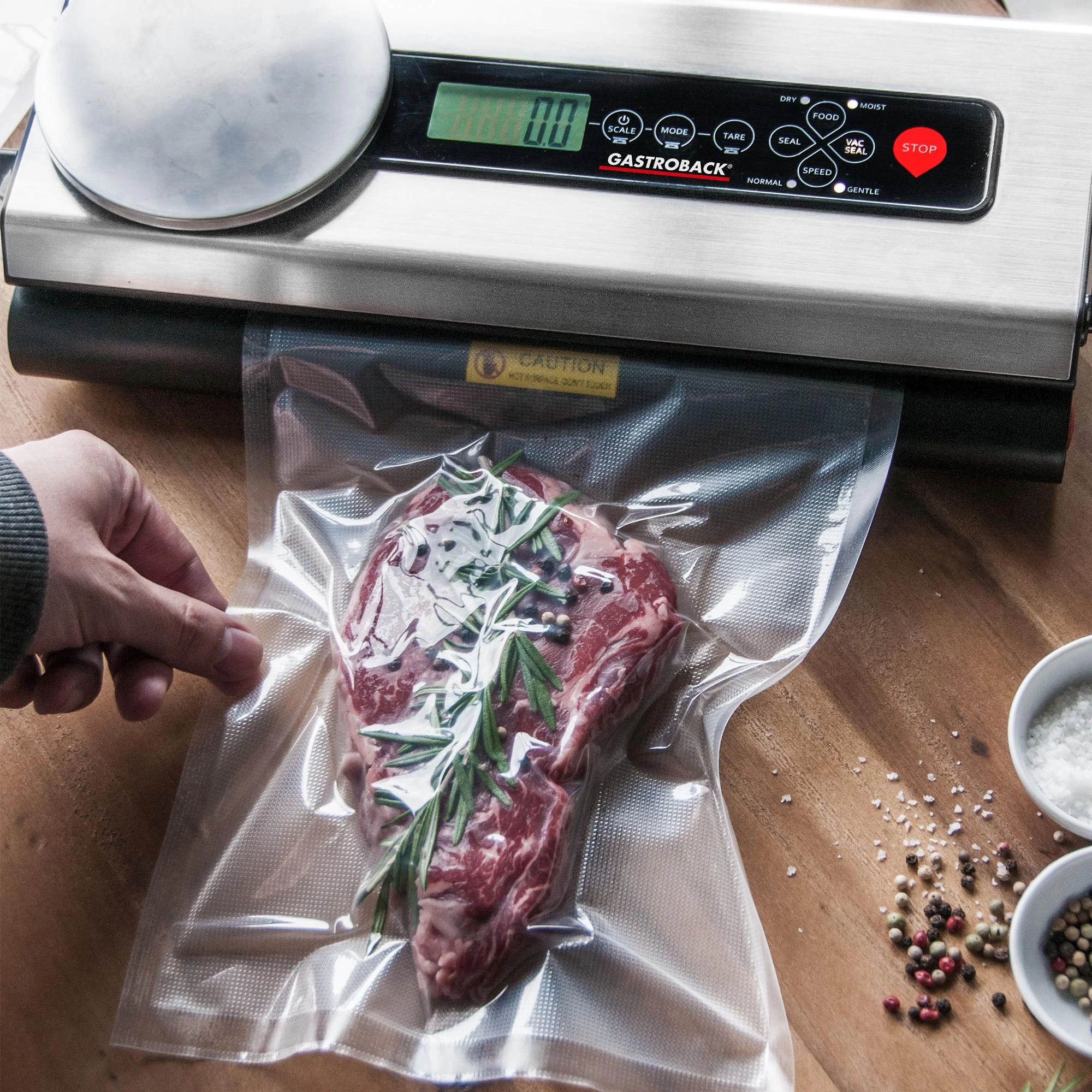 Gastroback Vacuum sealer with scale 46012 Nerūdijantis plienas/ juodas, 110 W