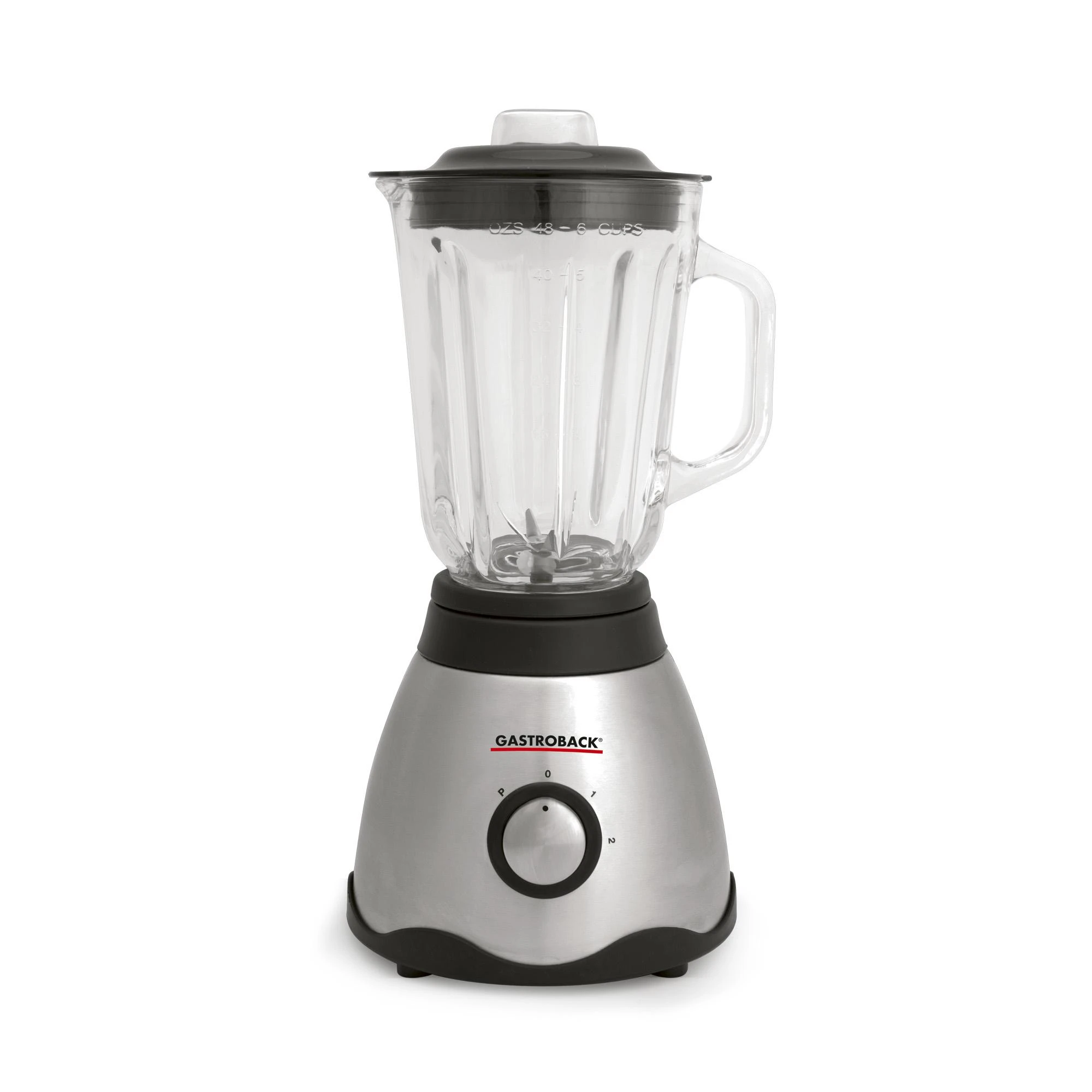 Gastroback Maišytuvas 40999 Vital Nerūdijantis plienas / juodas / Transparent, 850 W, Glass, 1.5 L, Ice crushing, 21000 RPM, Type Tabletop