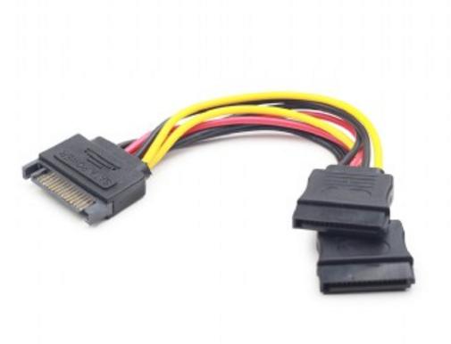 GEMBIRD CC-SATAM2F-01 maitinimo skirstytuvas SATA 15 kontaktų -&gt; 2x SATA HDD - tiesus