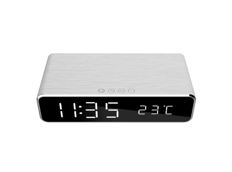 GEMBIRD DAC-WPC-01 skaitmeninis žadintuvas su belaidžio įkrovimo funkcija, juodas
