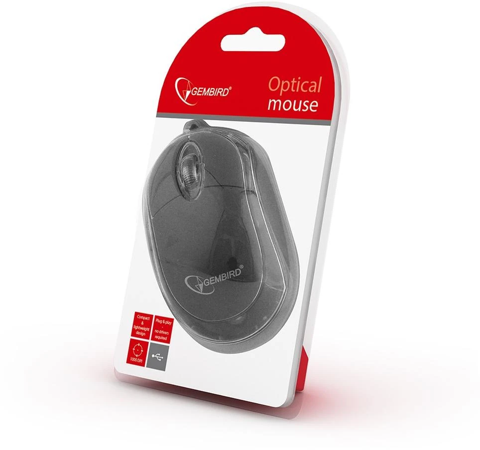Gembird | MUS-U-01 | Optinė USB pelė | su laidu | Juodas