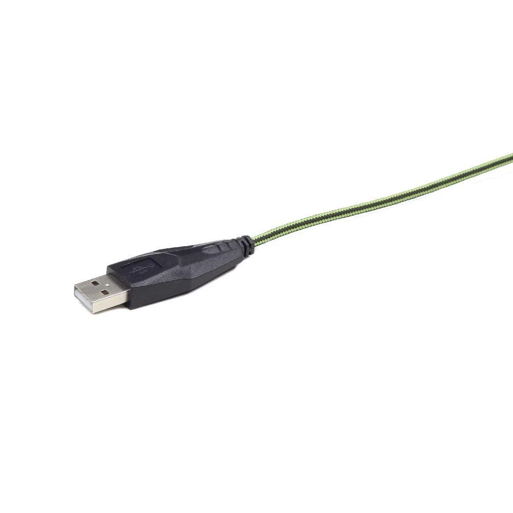 GEMBIRD MUSG-001-G Gembird žaidimų optinė pelė 2400 DPI, 6 mygtukų, USB, juodas su žalias apšvietimu