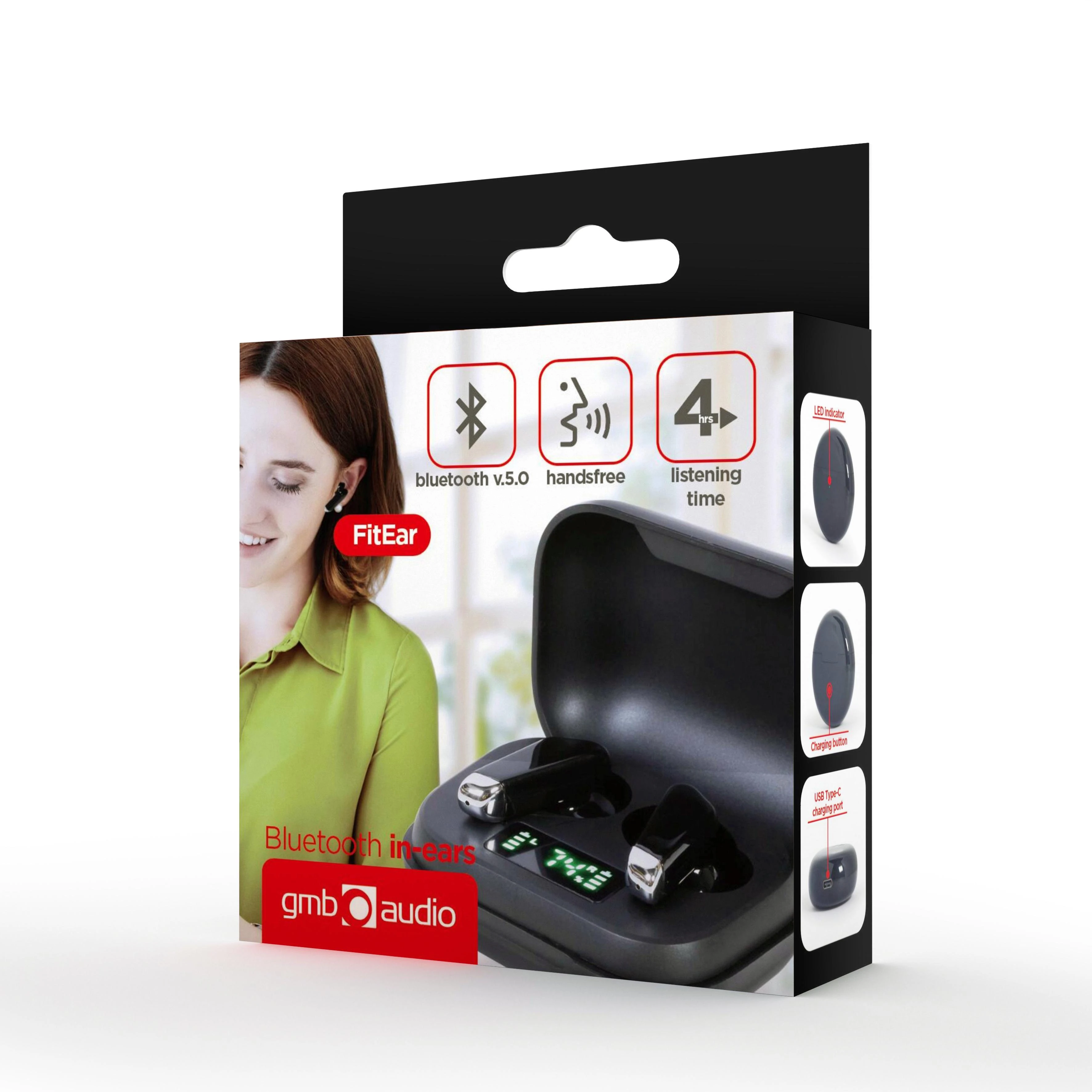 Gembird FitEar-X300B ausinių pakuotė