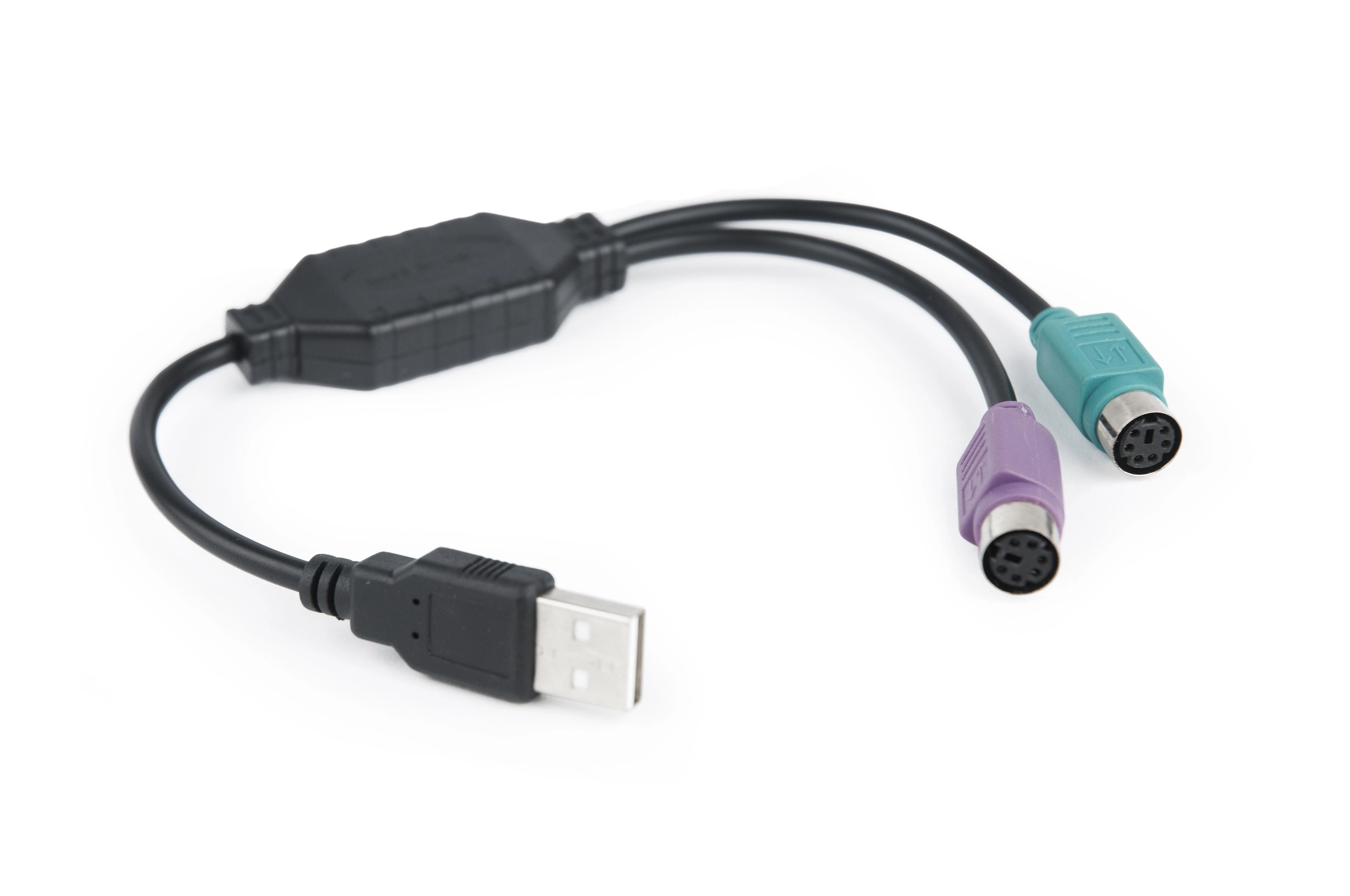 GEMBIRD UAPS12-BK Gembird USB į 2 jungtys PS/2 keitiklis USB A kištukas/2 x MDIN 6F 30cm laidas juodas
