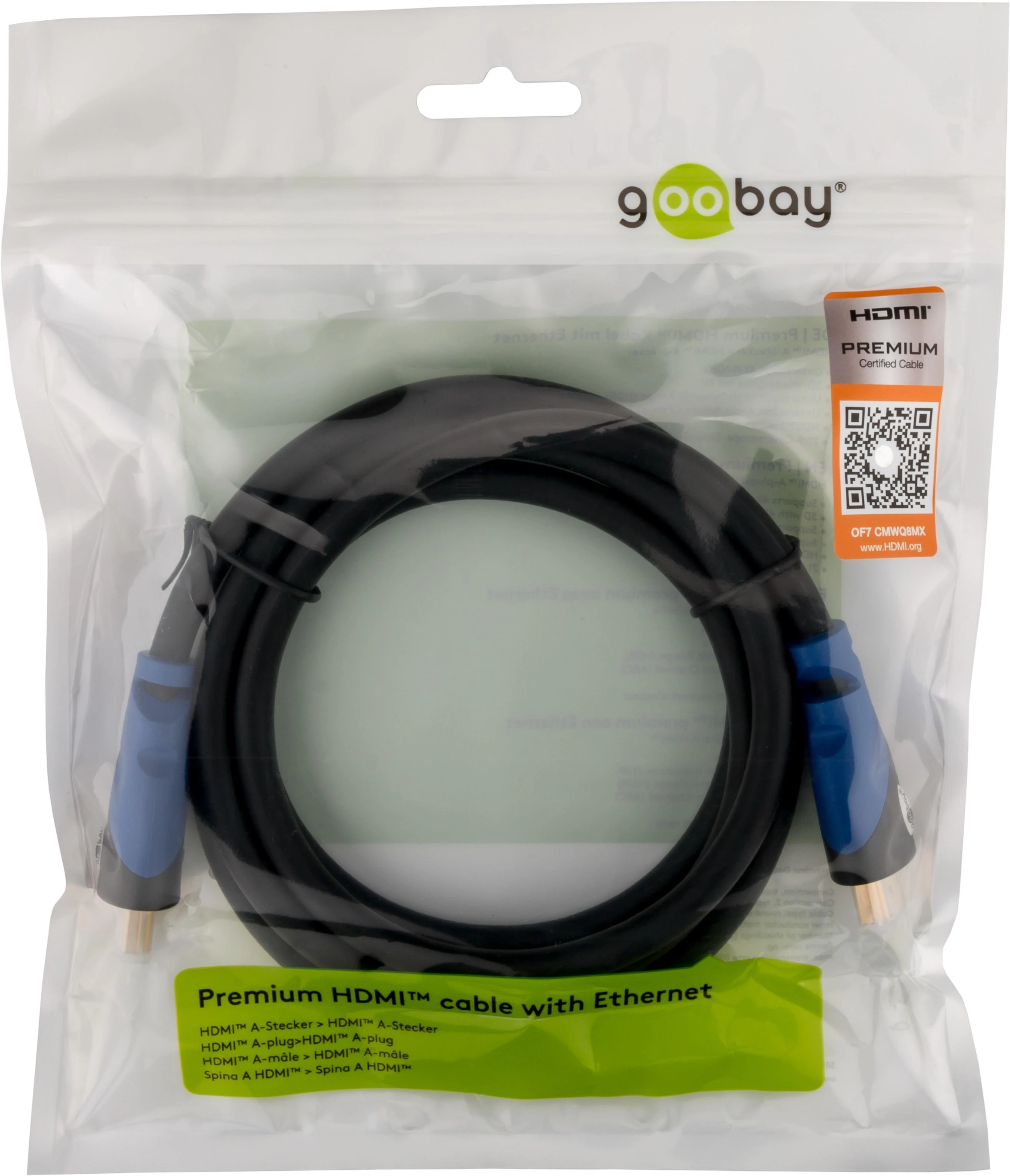 Goobay 3m HDMI laidas pakuotėje