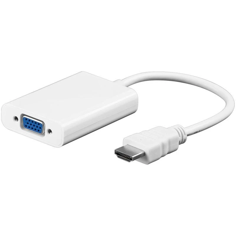 HDMI į VGA laido adapteris su stačiakampiu korpusu