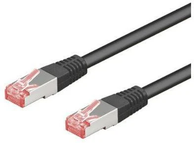 Goobay 10m CAT 6 pataisų kabelis, S/FTP (PiMF), juodas