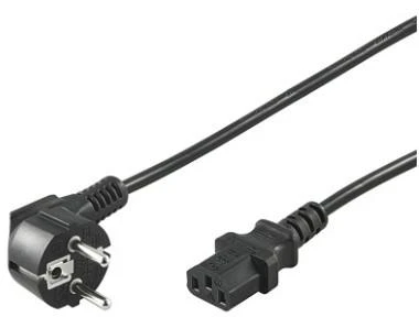Lanberg Goobay 50077 Šalto įrenginio prijungimo laidas, kampinis, 2 m, juodas