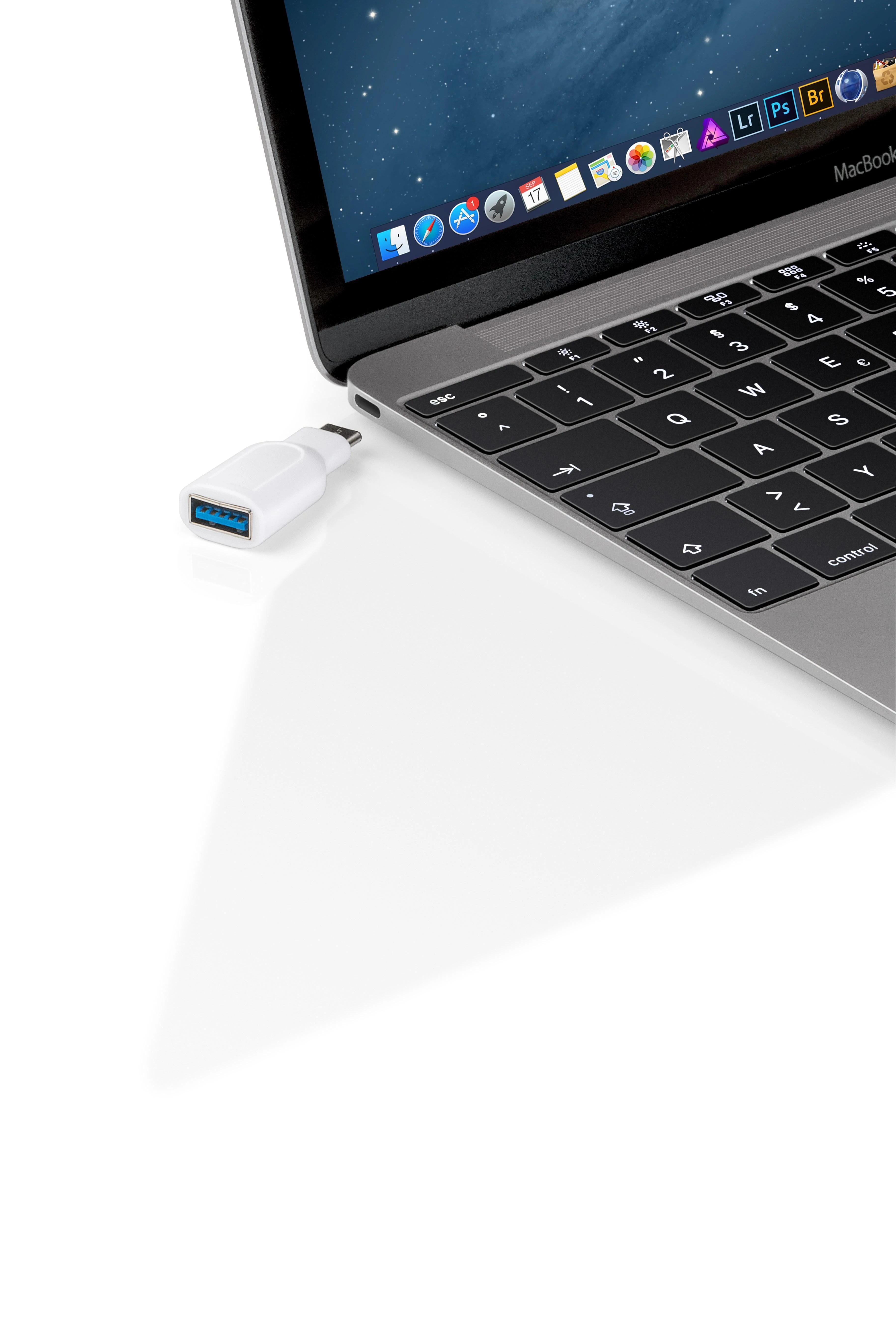Goobay OTG adapteris prijungtas prie nešiojamojo kompiuterio
