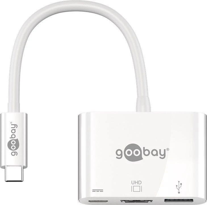Goobay | USB-C į HDMI/USB-C/USB-A 3.0 kelių prievadų adapteris | Baltas