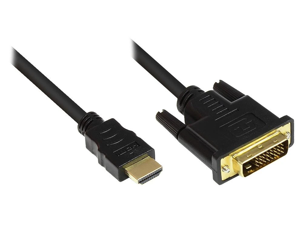 HDMI į DVI-D laidas su auksiniais antgaliais