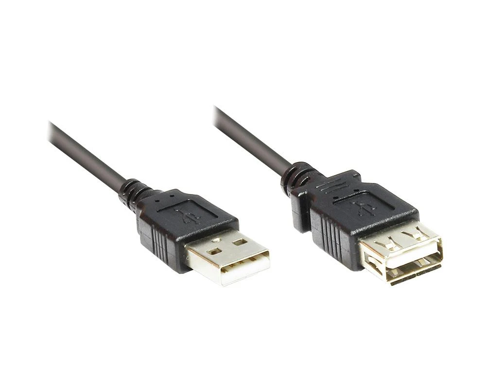 Good Connections USB kabelis Alcasa USB-A - USB-A 1,8 m juodas (2511-OF2S)