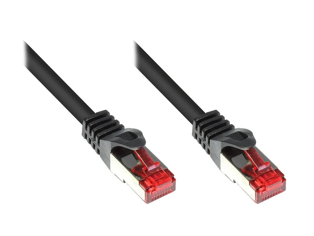 RNS® jungiamasis kabelis su apsauga nuo fiksavimo, Cat. 6, S/FTP, PiMF, PVC, 250MHz, juodas, 3m, Good Connections (8060-030S)