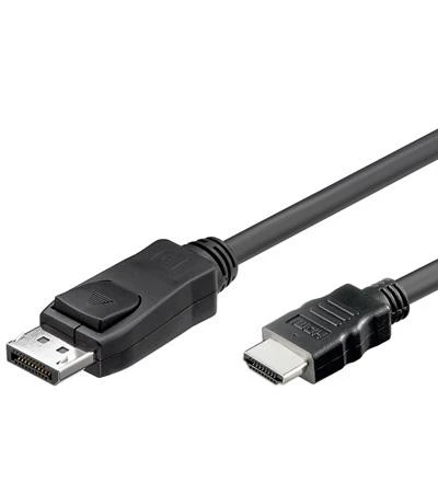 Alcasa DP į HDMI adapteris, 2 m juodas laidas