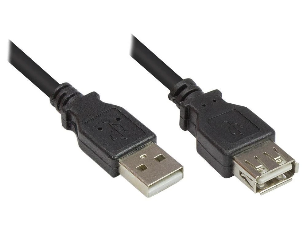 USB kabelis Alcasa USB-A - USB-A 3m juodas (2511-OF3S)