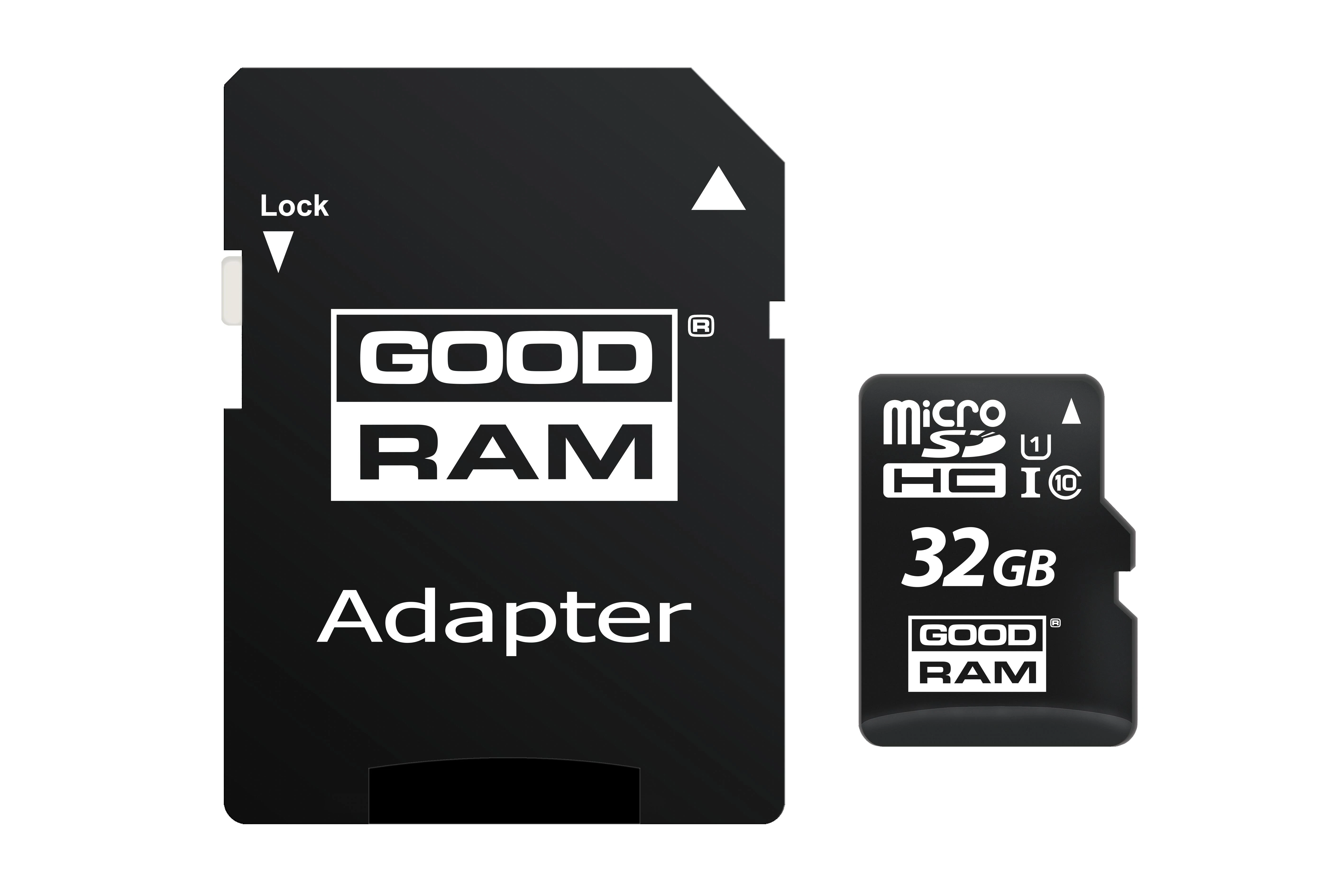 Atminties kortelė GOODRAM 32 GB Micro SDHC class 10 UHS I, su adapteriu