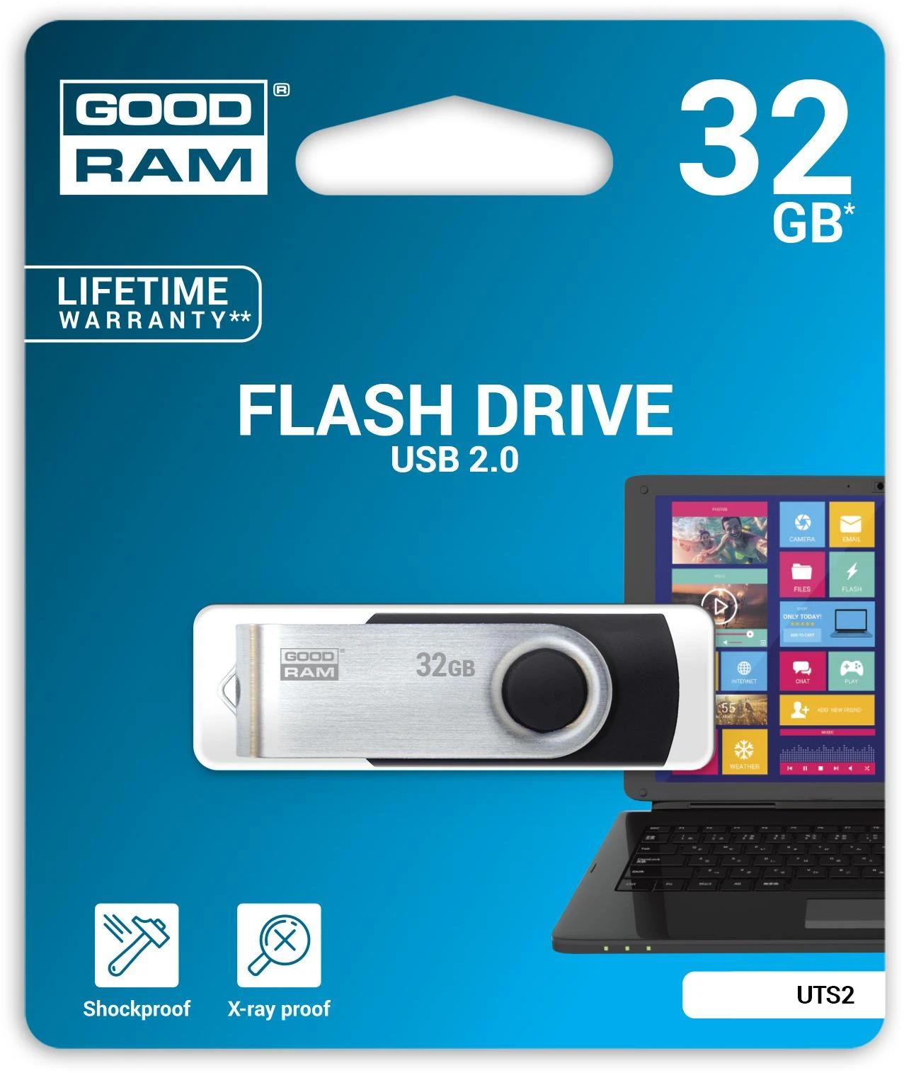 GOODRAM UTS2-0320K0R11 GOODRAM atmintis USB UTS2 32GB USB 2.0 Juodas