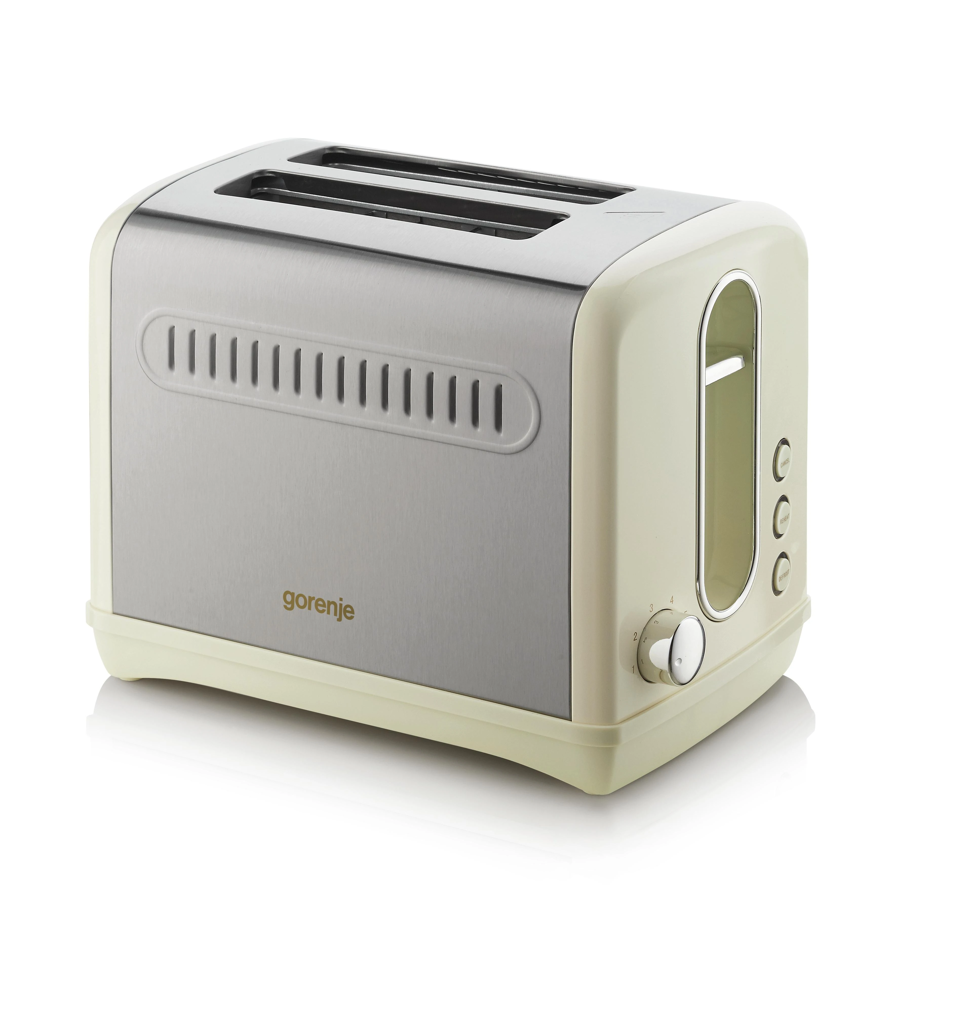 Skrudintuvas Gorenje Toaster T1100CLI rusvai gelsvas/ nerūdijantis plienas, Plastikas, metalas, 1100 W, Lizdų skaičius 2, Galios lygių skaičius 6,