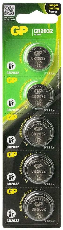 GP 3V CR2032 elementas, 5 vnt.
