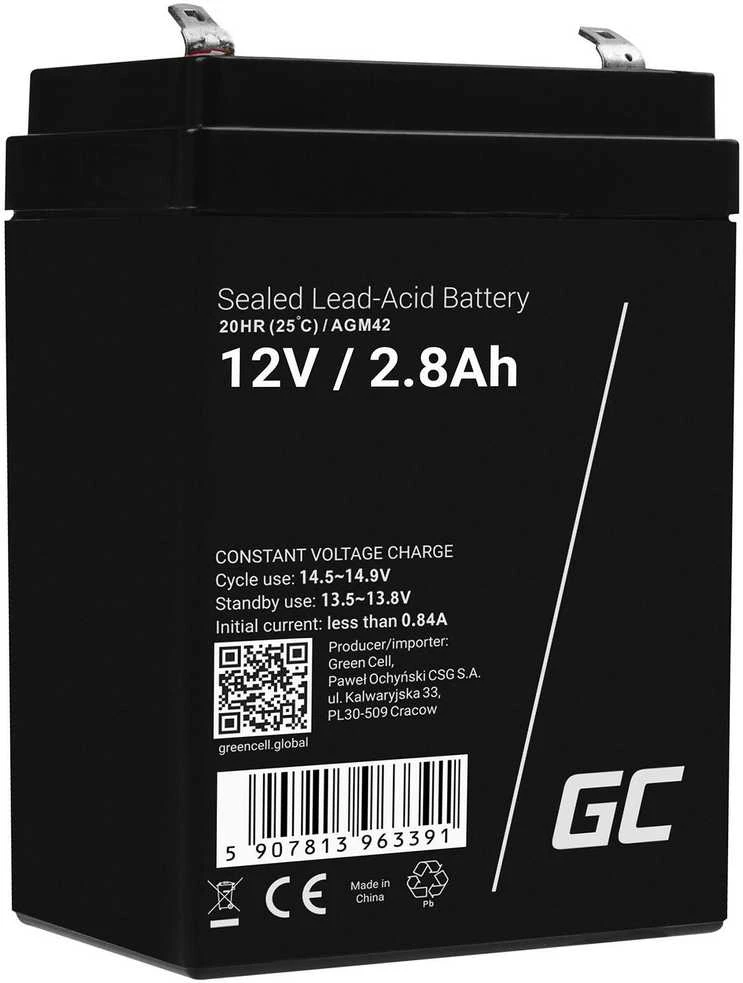 Green Cell Žalias Cell Žalias Cell AGM VRLA akumuliatorius 12V 2.8Ah