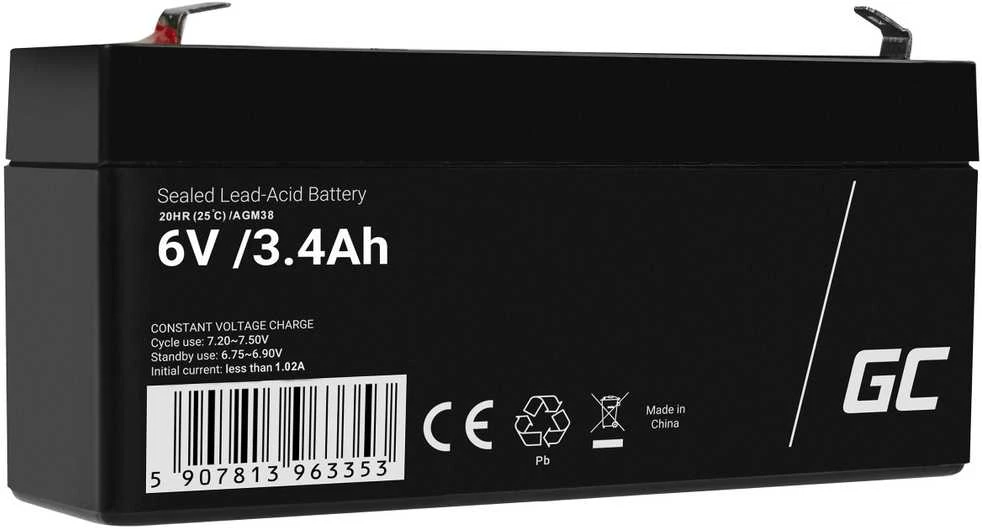 Green Cell Žalias Cell Žalias Cell AGM VRLA akumuliatorius 6V 3.4Ah