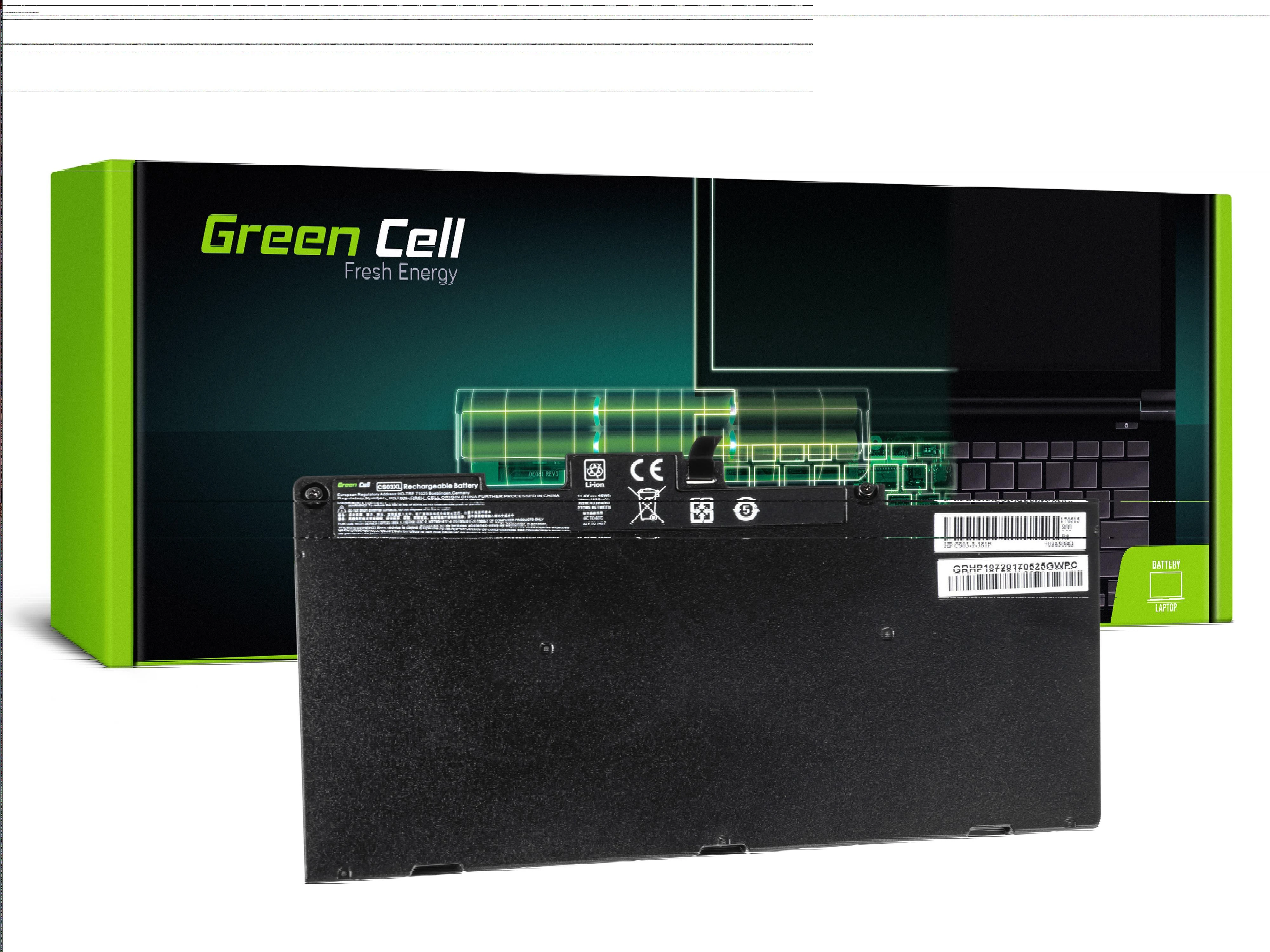 GREENCELL HP107 Baterija Žalias Cell CS03XL, skirta HP EliteBook 745 G3 755 G3 840 G3 848 G3 850 G3