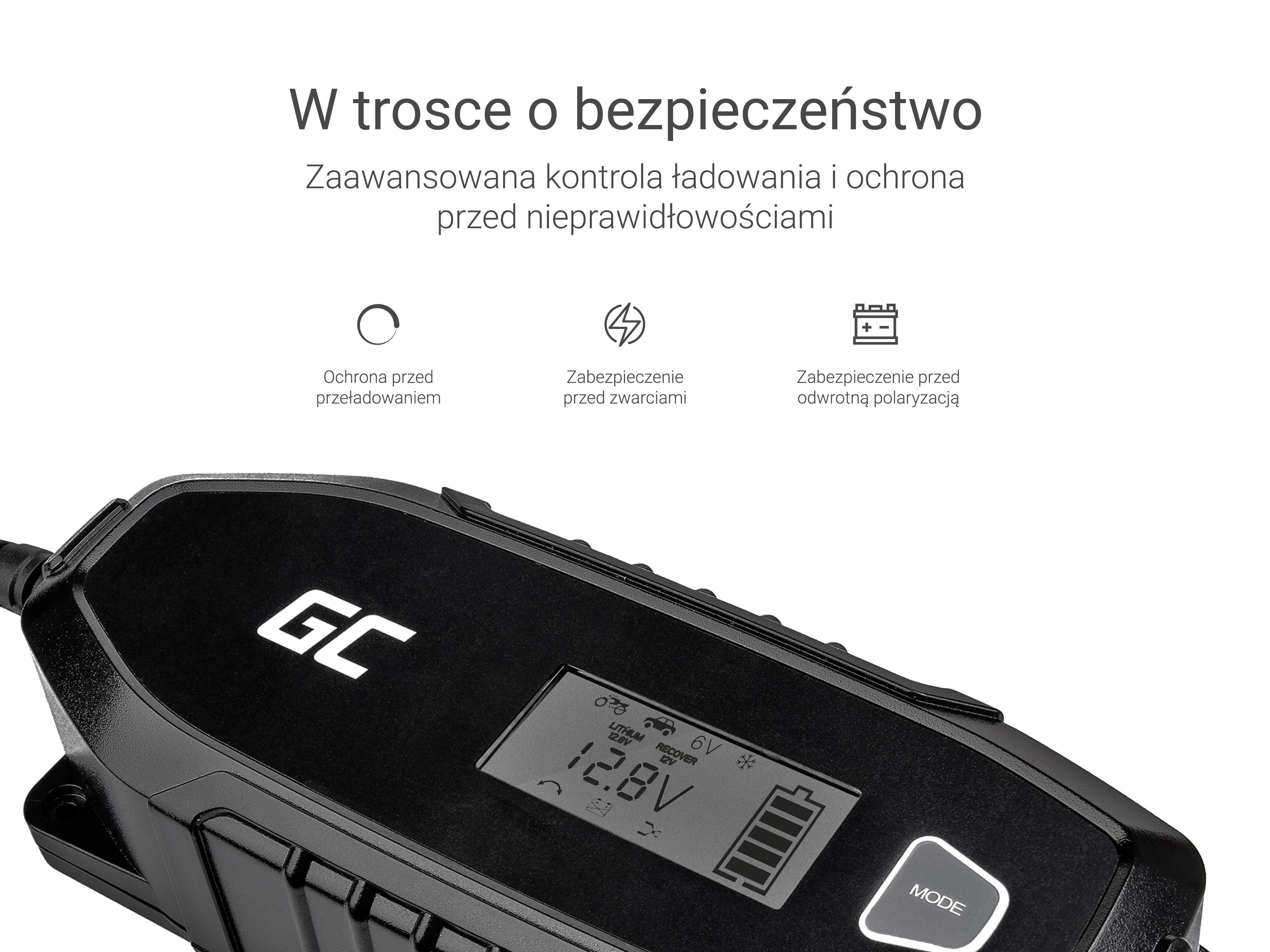 Green Cell Žalias Cell Žalias Cell akumuliatoriaus įkroviklis - su išmaniąja diagnostikos funkcija - 6-12V/4A/120Ah
