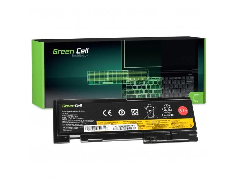 Baterija Green Cell 0A36309 42T4844  skirta Lenovo ThinkPad T420s T420si T430s T430si 2355, 3400 mAh talpa