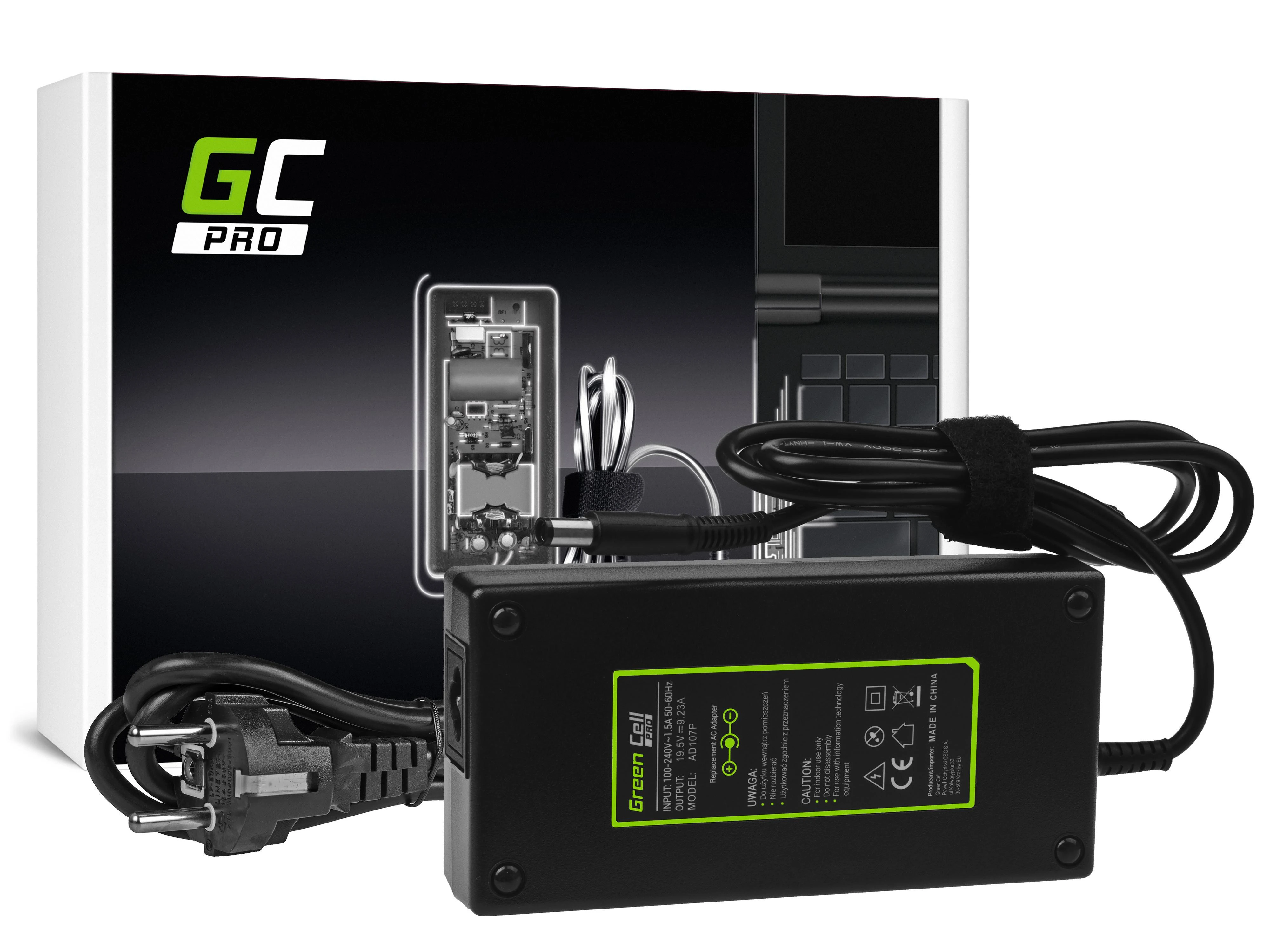 Green Cell Žalias Cell Nešiojamojo kompiuterio įkroviklis Žalias Cell PRO 19.5V 9.23A 180W Dell Latitude E5510 E7240