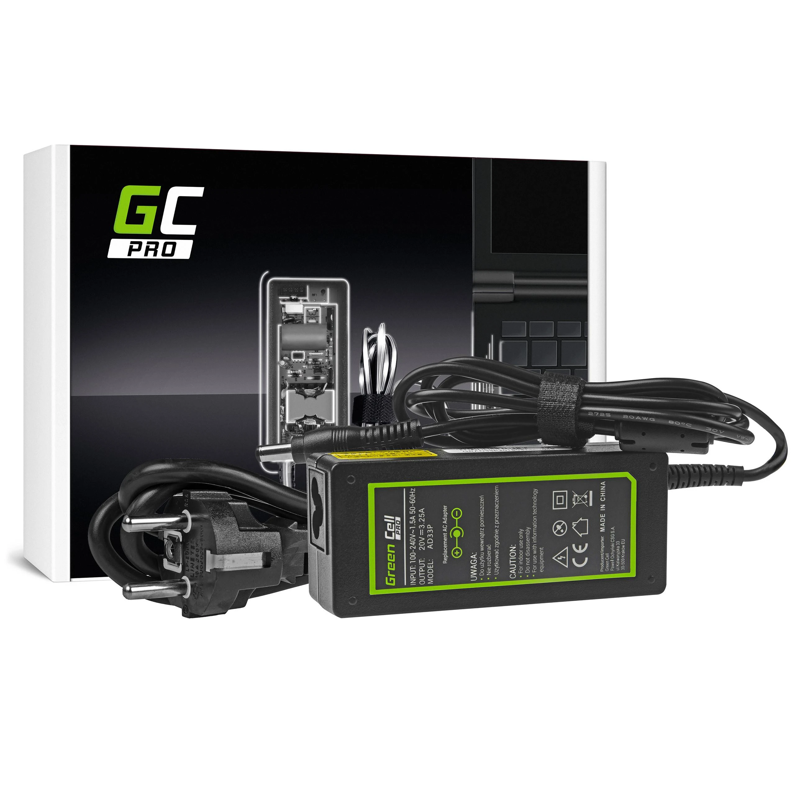 Nešiojamų kompiuterių įkroviklis Greencell AD33P PRO 65W 20V Lenovo