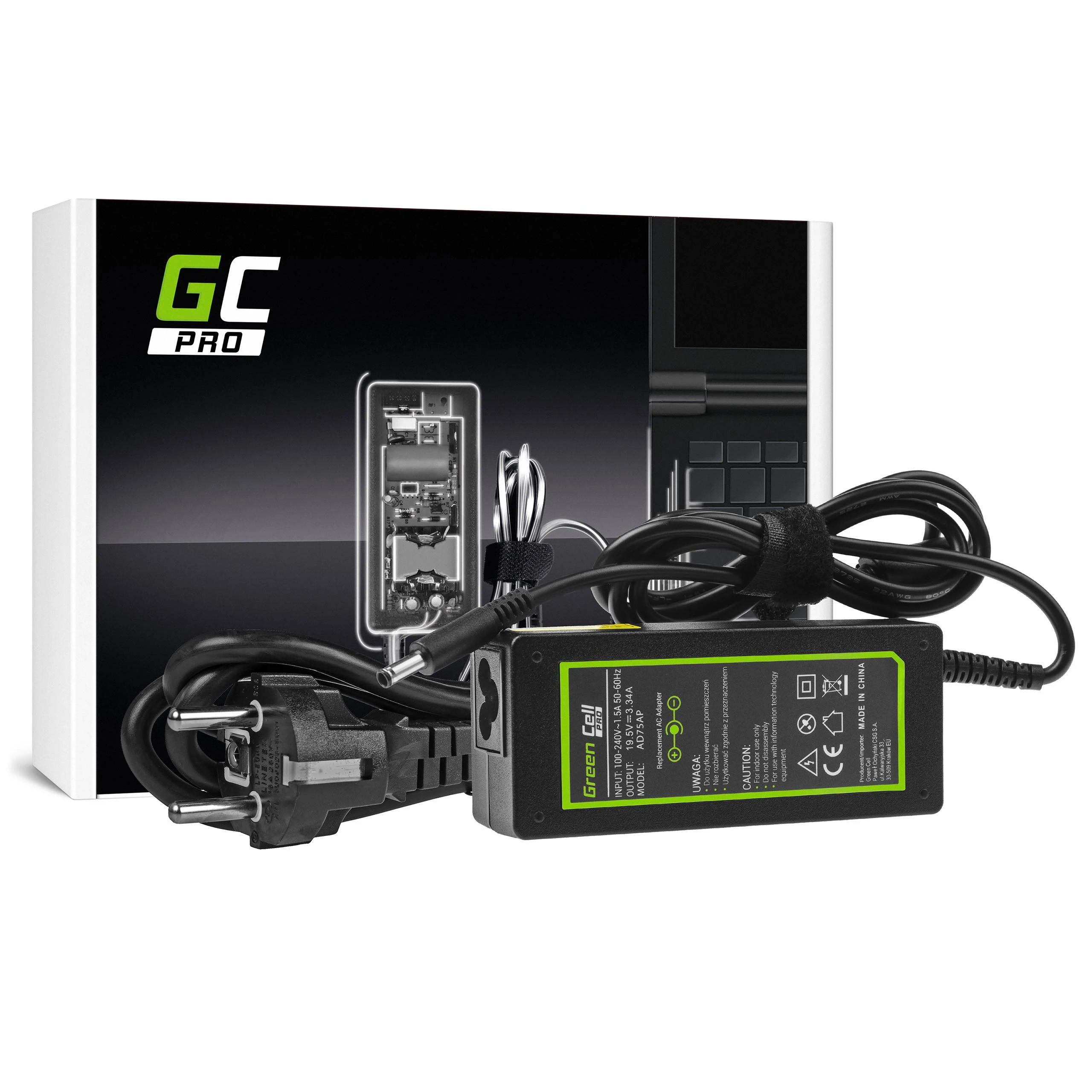 Nešiojamų kompiuterių įkroviklis Greencell AD75AP PRO 65W 19.5V Dell Inspiron