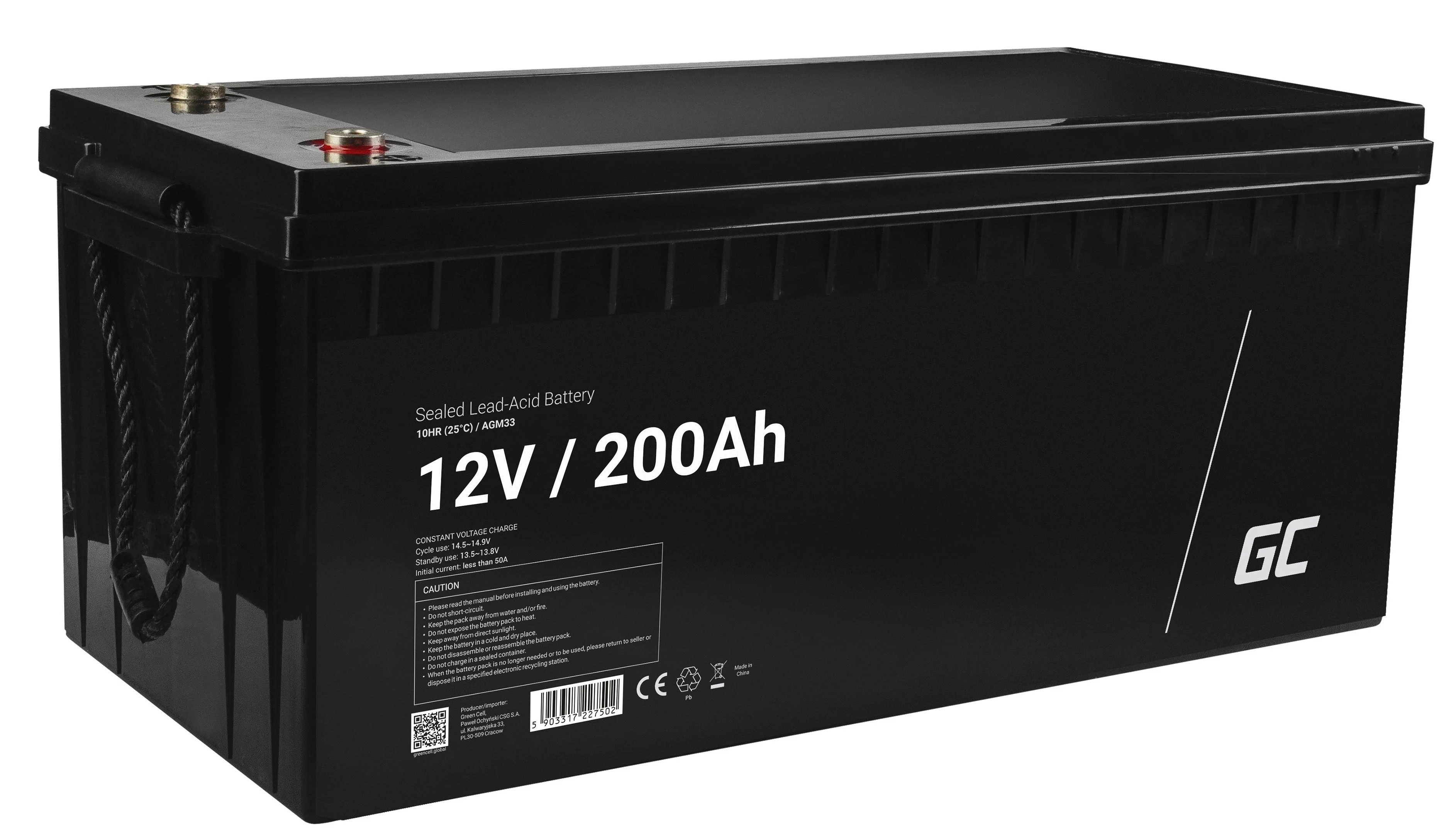 Green Cell Žalias Cell AGM akumuliatorius Švino rūgštis 12V 200Ah
