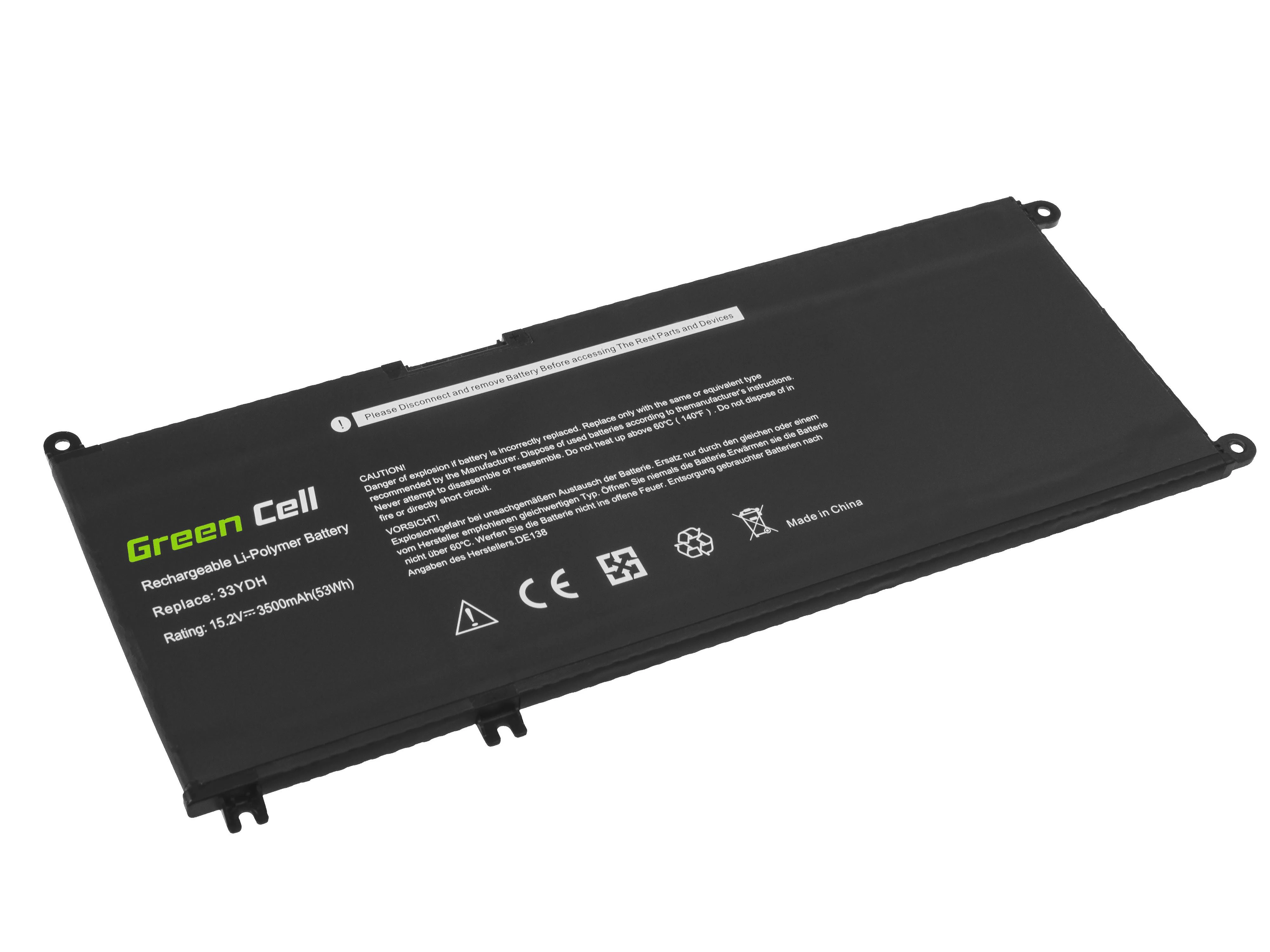 Green Cell Žalias Cell GREENCELL DE138 Bateria Žalias Cell 33YDH do Dell Inspiron G3 3579 3779 G5 5587 G7 7588 7577 7773
