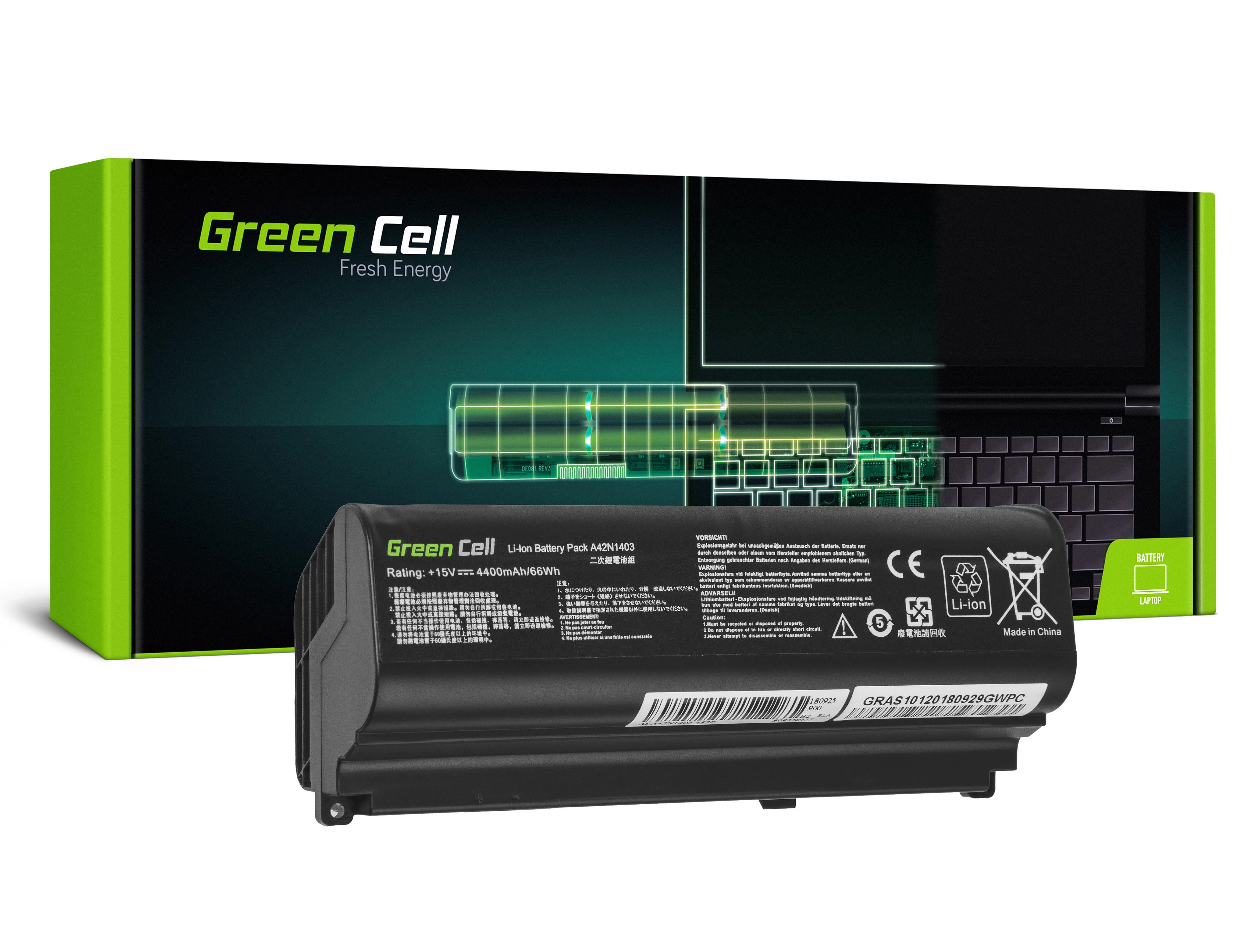 Žalias Cell Žalias Cell baterija, skirta Asus ROG G751 G751J / 15V 4400mAh