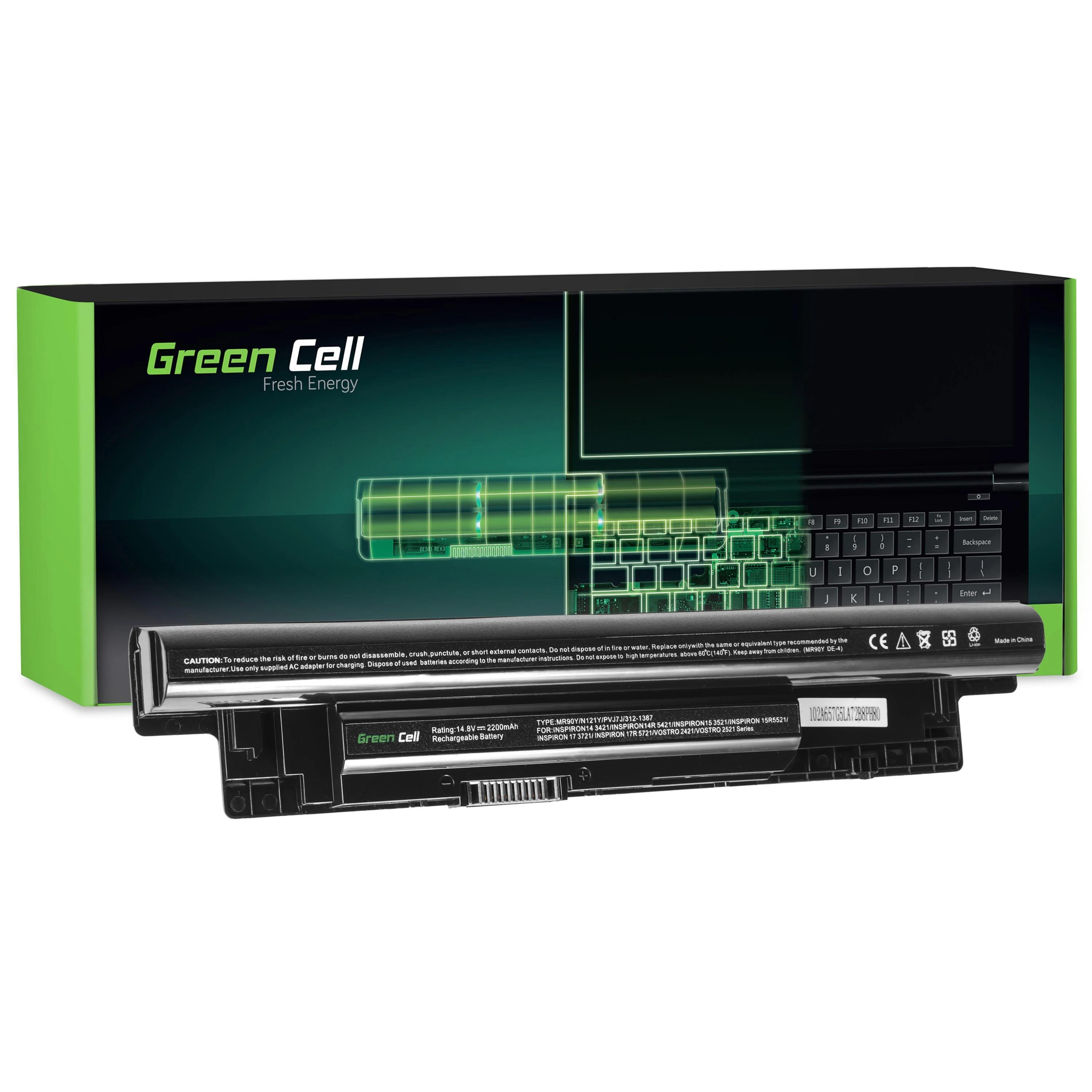 Green Cell Žalias Cell GREENCELL DE109 Baterija XCMRD, skirta Dell Inspiron 15 3521 3537 15R 5521 5535 5537 17 37