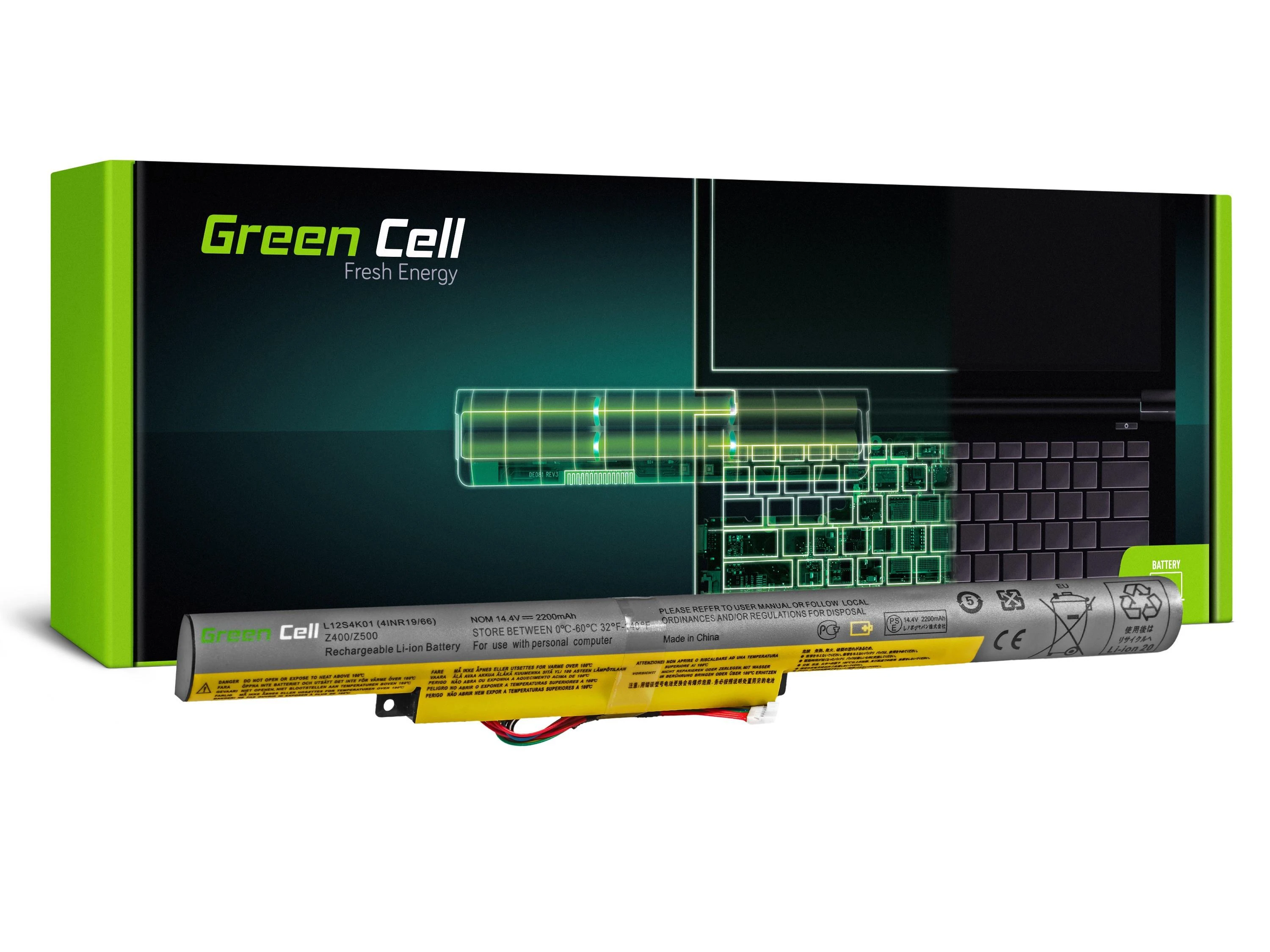 GREENCELL LE54 Baterija Žalias Cell, skirta Lenovo IdeaPad Z400 Z500A Z505 Z510 TOUCH