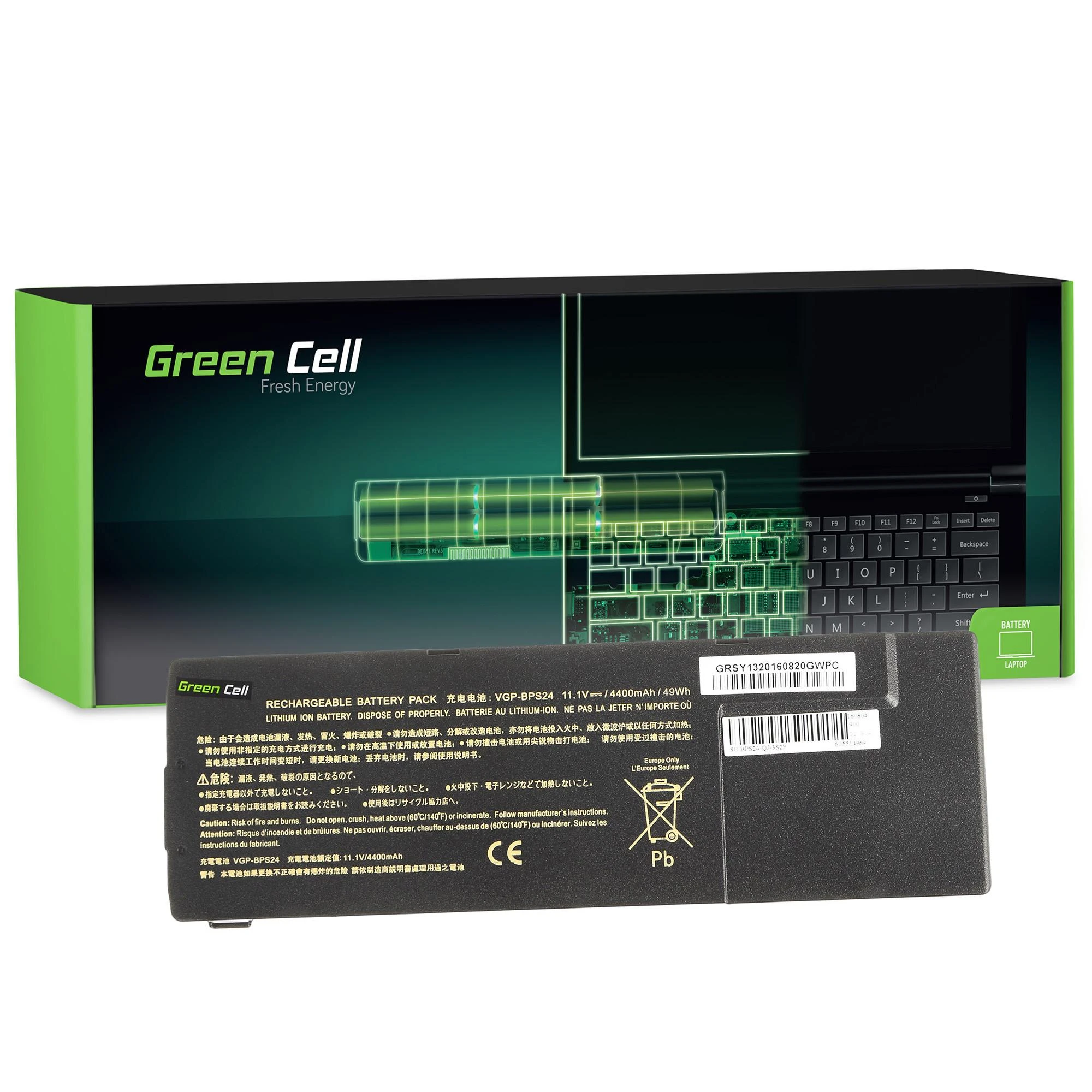 Green Cell Žalias Cell Žalias Cell akumuliatorius, skirtas Sony Vaio SVS13 PCG-41214M PCG-41215L / 11.1V 4200mAh
