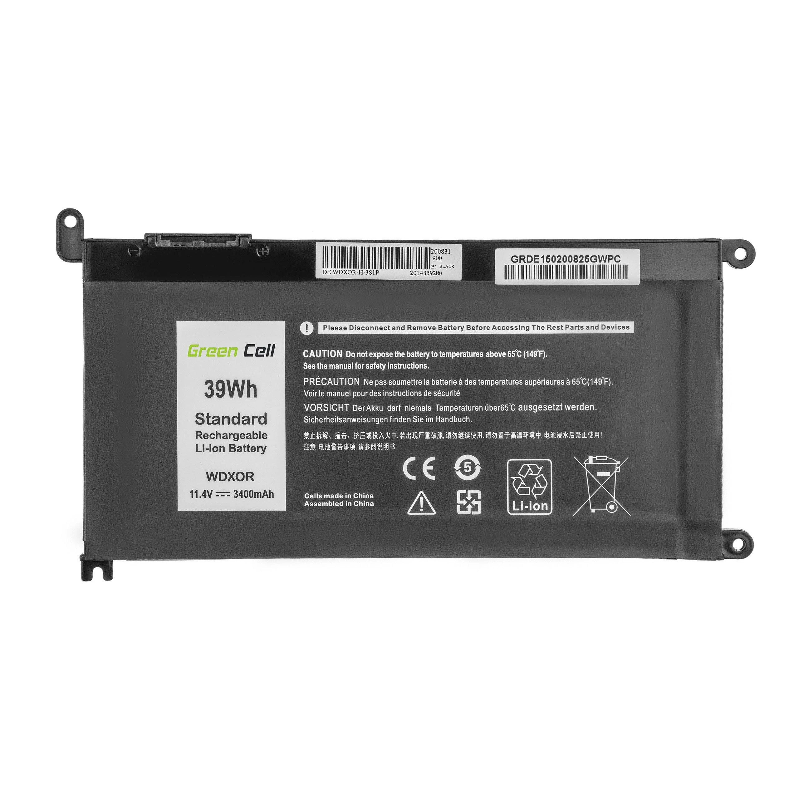 Green Cell Žalias Cell GREENCELL Baterija nešiojamiesiems kompiuteriams WDX0R WDXOR skirta Dell Inspiron 13