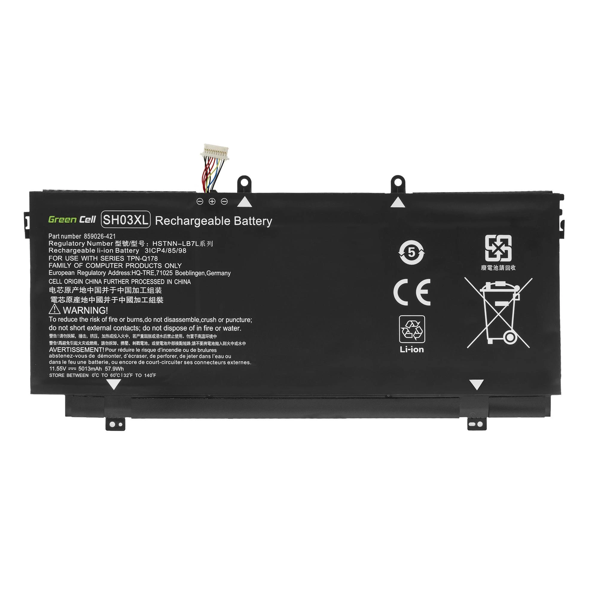 Green Cell Žalias Cell GREENCELL Baterija, skirta HP SH03-3S1P 11.55V 57.9Wh