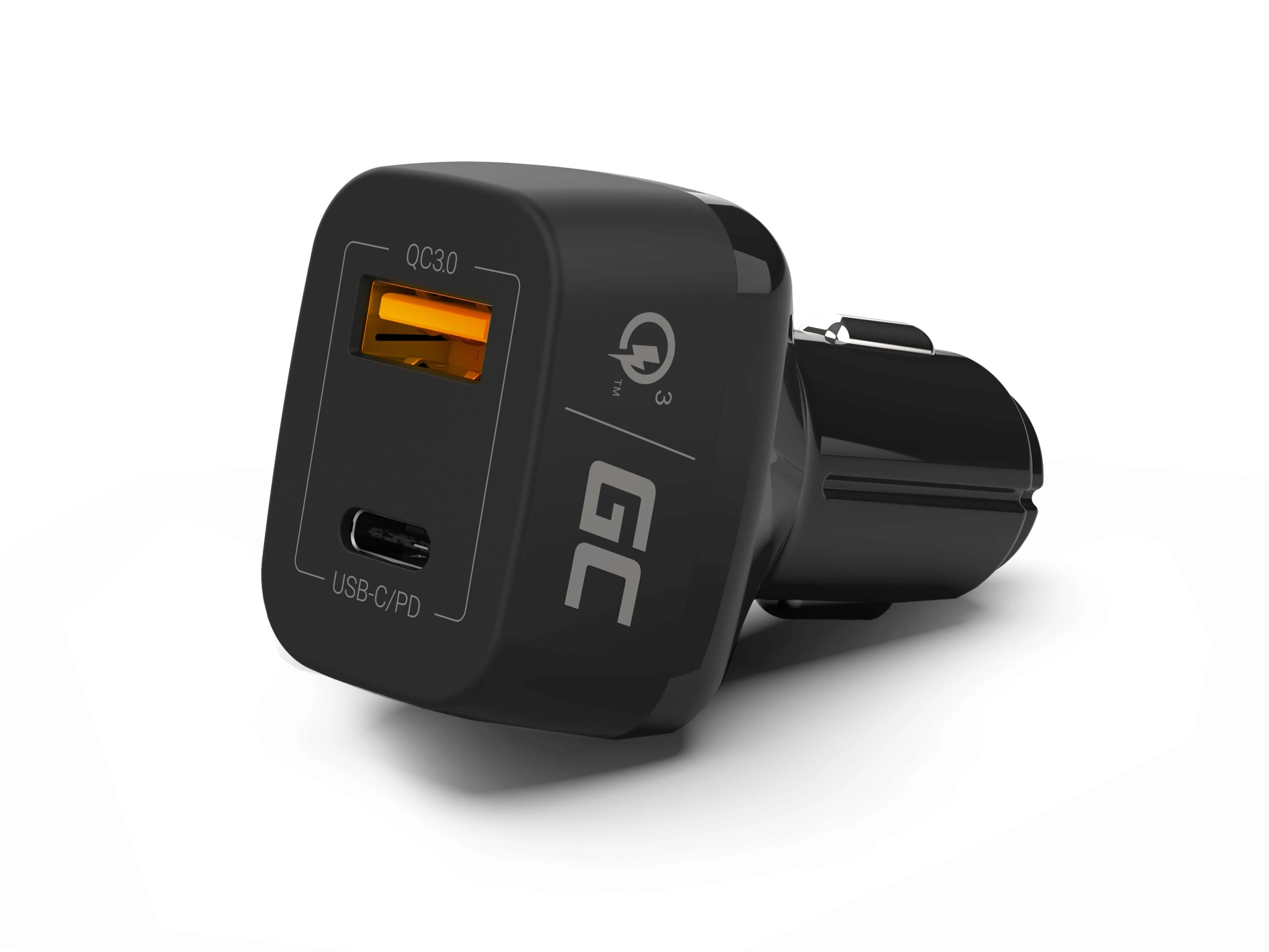 Green Cell Žalias Cell GREENCELL CAD33 automobilinis įkroviklis Žalias Cell USB-C maitinimo tiekimas + USB greitas įkrovimas 3.0