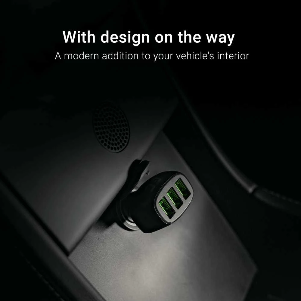 Green Cell Žalias Cell GREENCELL PowerRide 54W 3xUSB 18W automobilinis įkroviklis Ultra Charge