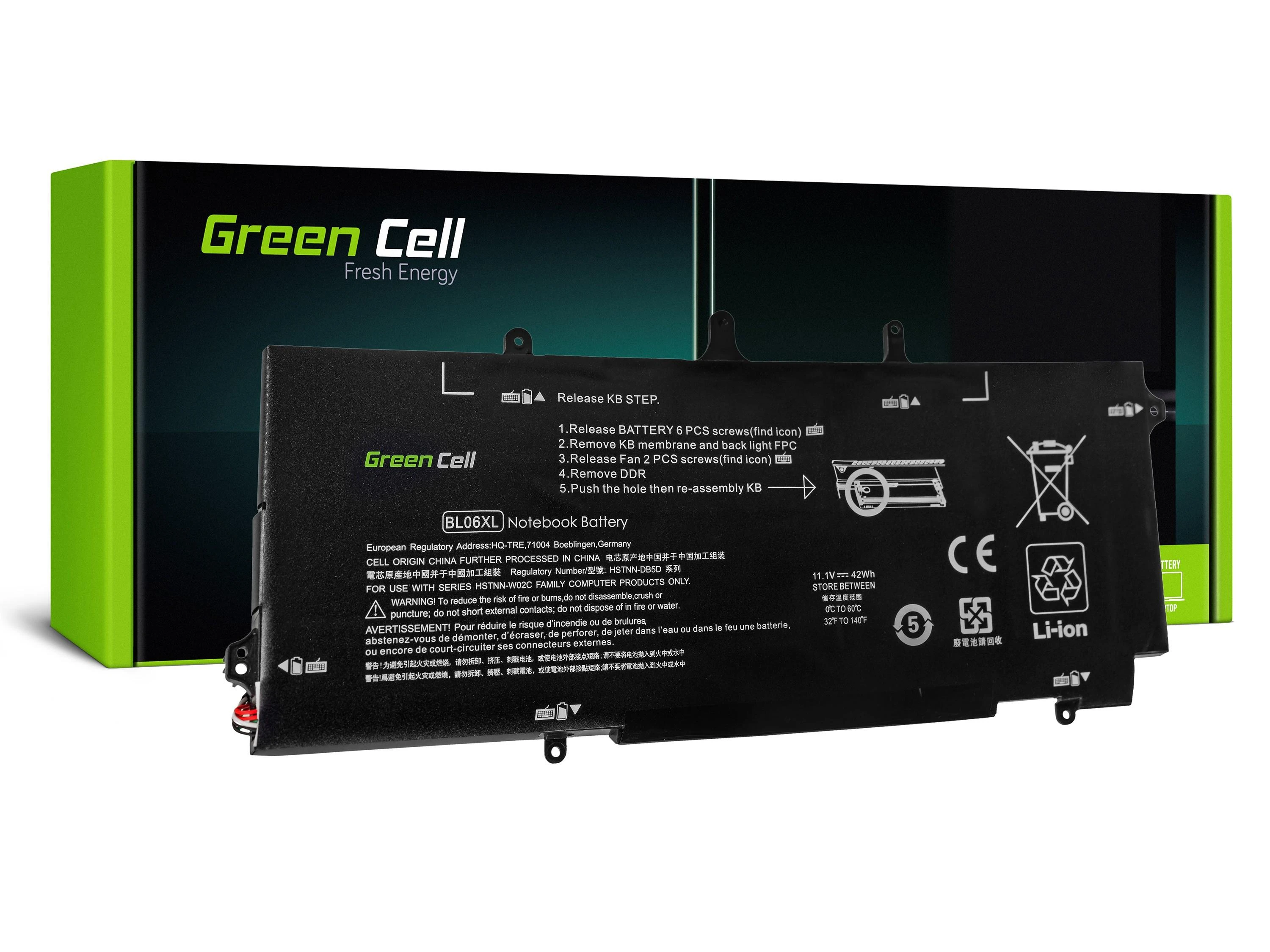 GREENCELL HP108 Baterija Žalias Cell BL06XL HSTNN-DB5D 722297-001 722236-2C1, skirta HP EliteBook Foli