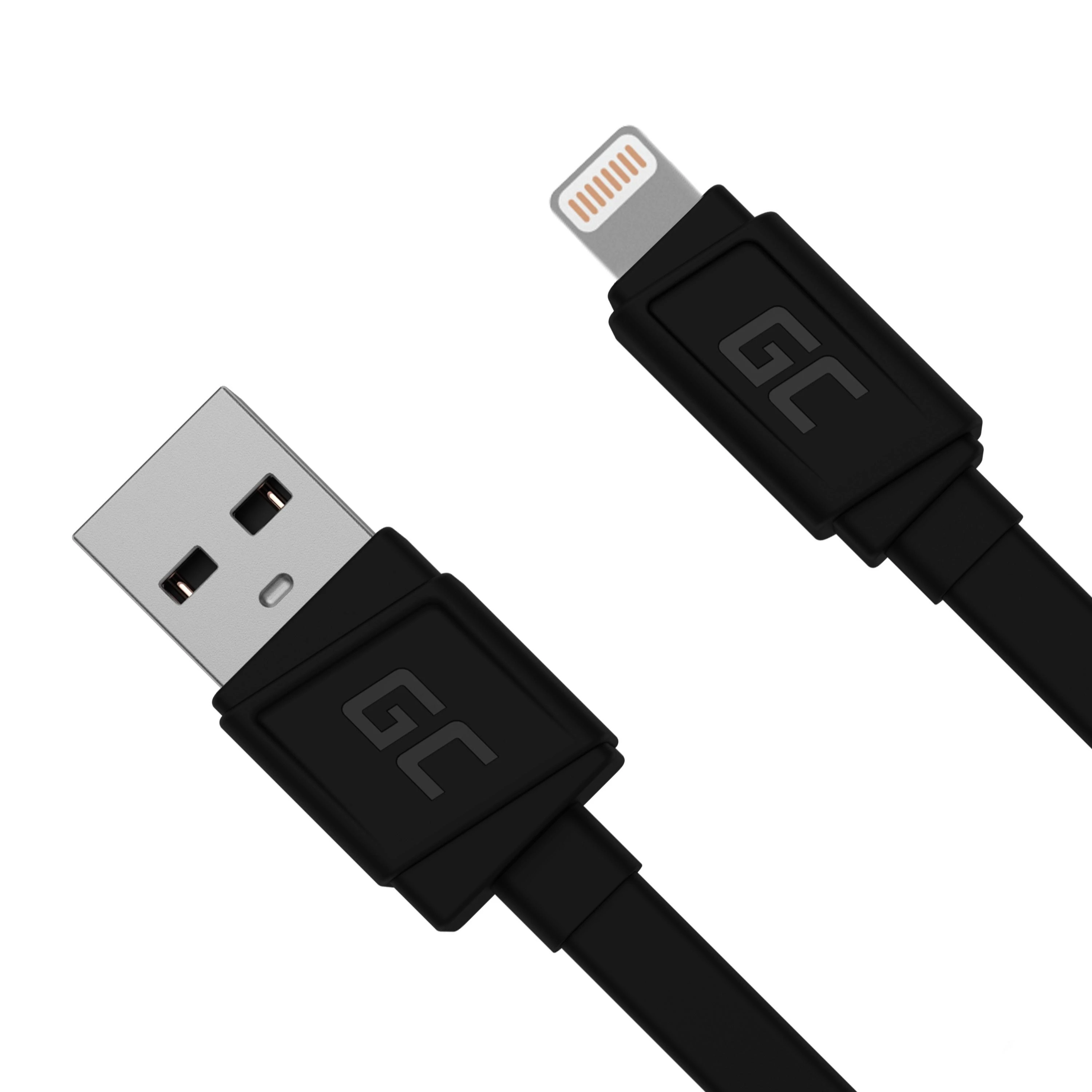 Žalias Cell GREENCELL KABGC02 GCmatte Lightning Plokščias kabelis 25 cm su greitu įkrovimu Apple 2.4A