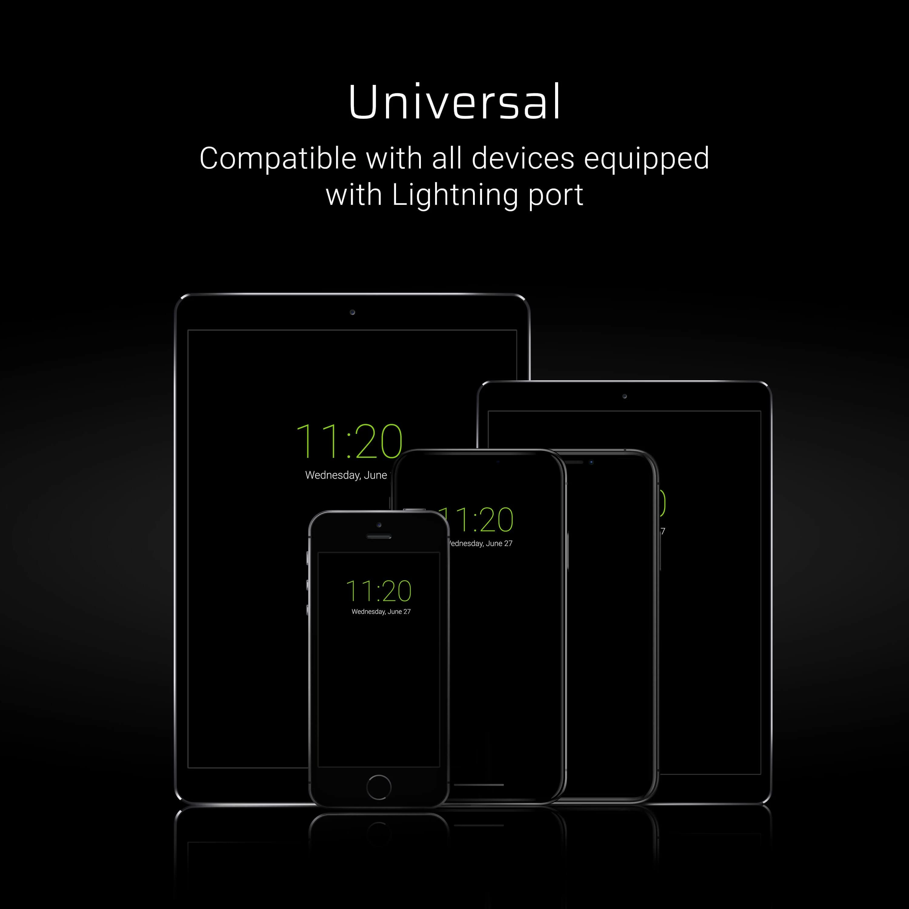 Žalias Cell GREENCELL KABGC02 GCmatte Lightning Plokščias kabelis 25 cm su greitu įkrovimu Apple 2.4A