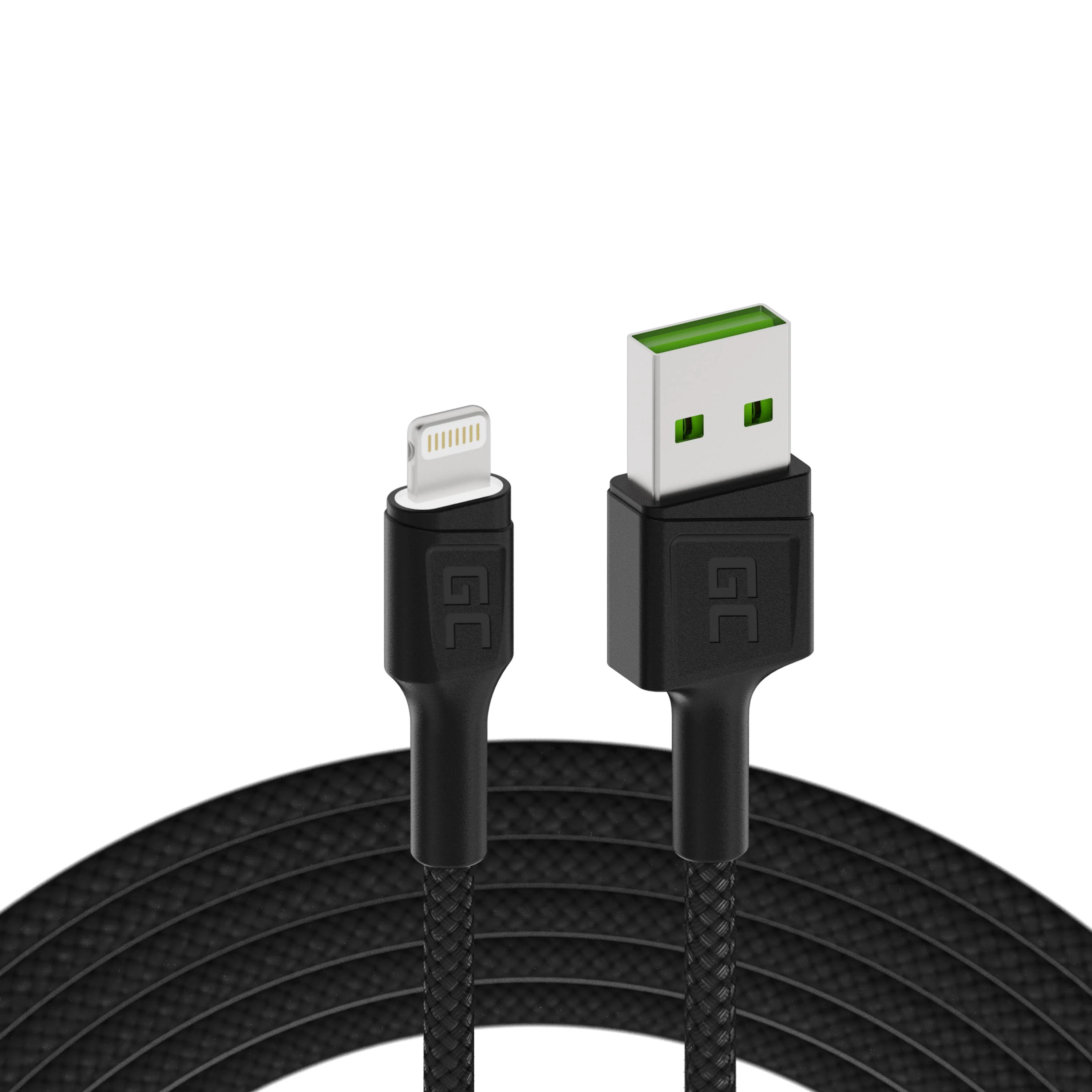 Green Cell Žalias Cell GREENCELL KABGC05 Kabelis Žalias Cell Ray USB-A - Lightning Baltas LED 120cm su Apple palaikymu