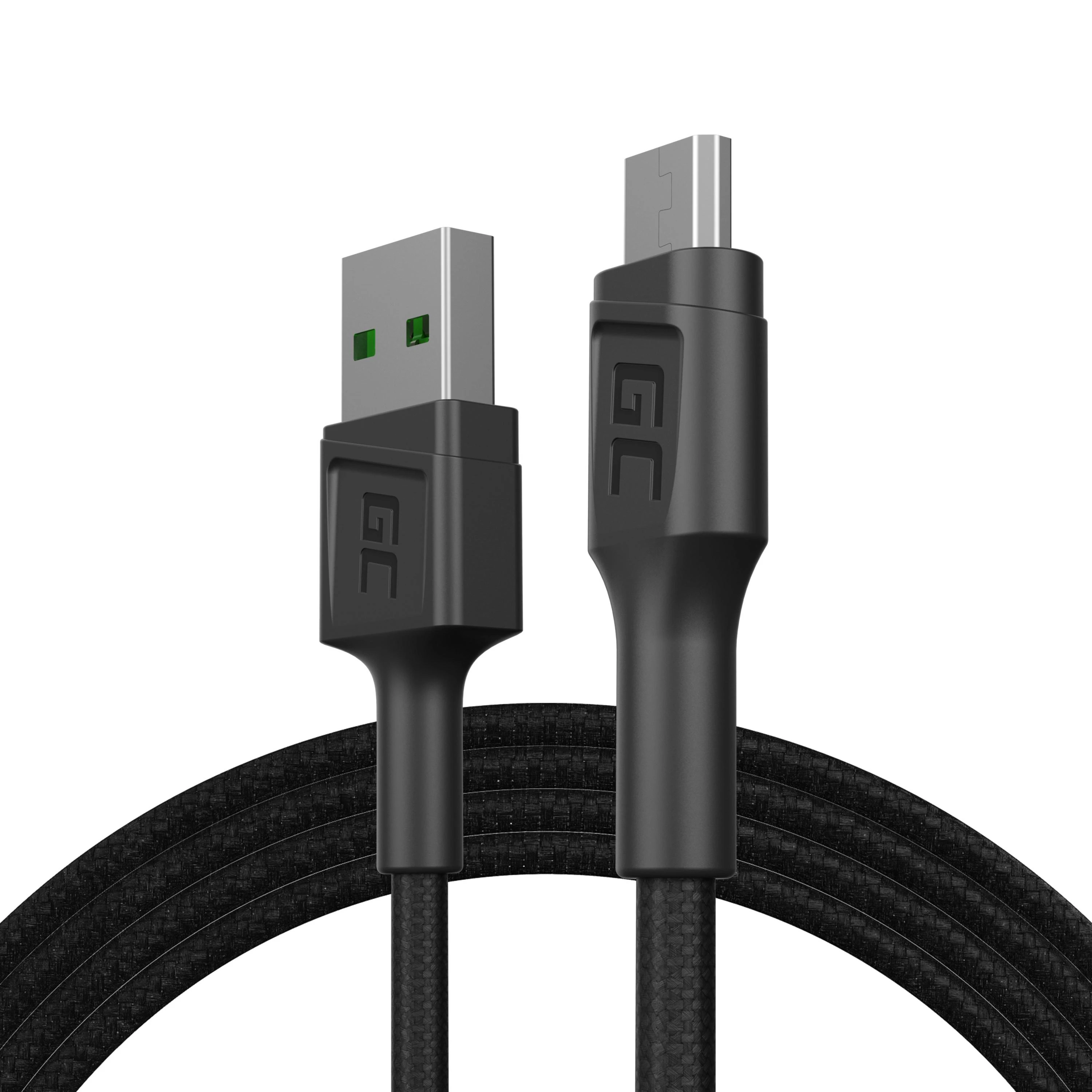 Green Cell Žalias Cell GREENCELL laidas GC PowerStream USB-A – Micro USB 120cm Ultra Charge QC 3.0