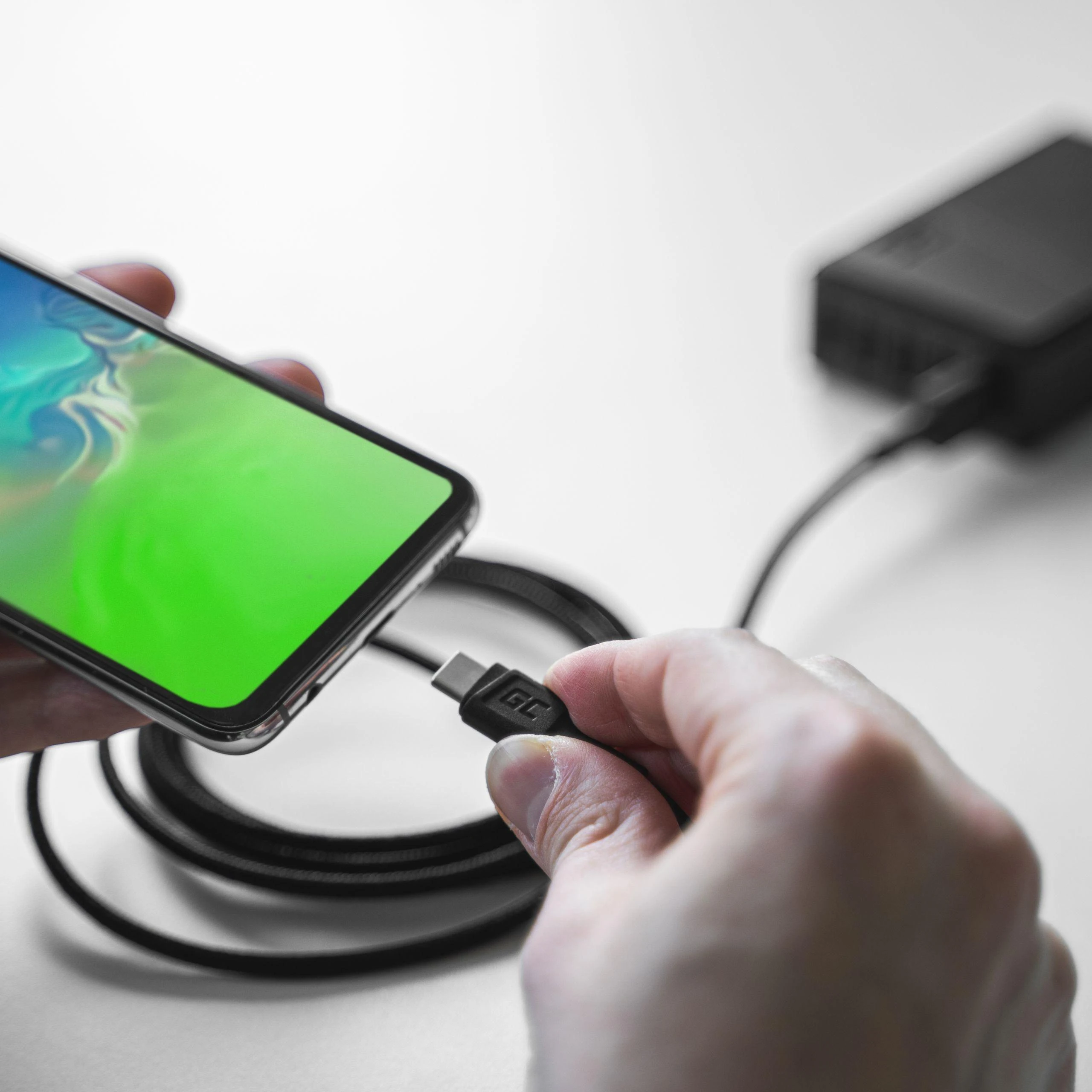 Green Cell Žalias Cell GREENCELL laidas GC PowerStream USB-A – USB-C 120cm Ultra Charge QC 3.0