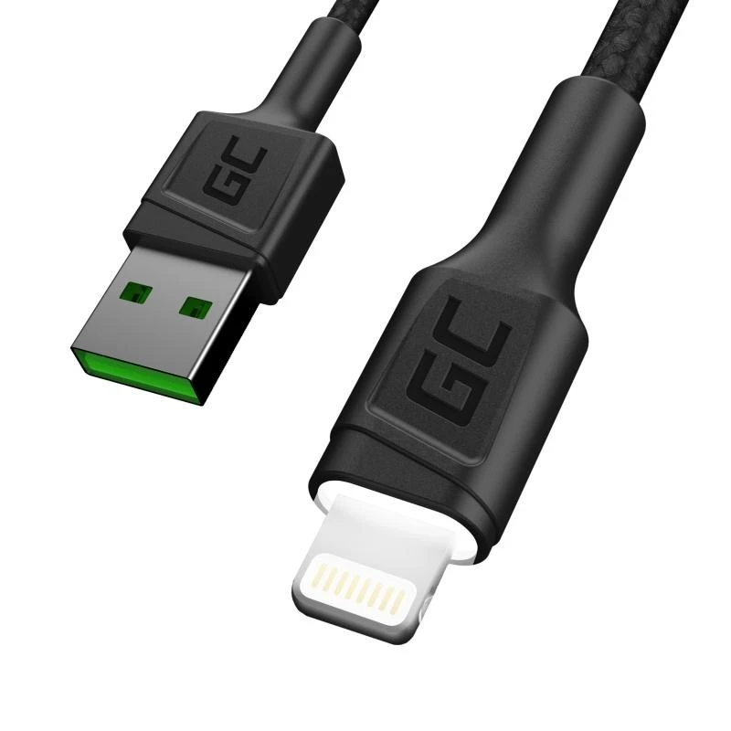 Green Cell Žalias Cell Žalias CELL 3x Kabelis GC Ray USB - Lightning 200cm baltas LED apšvietimas