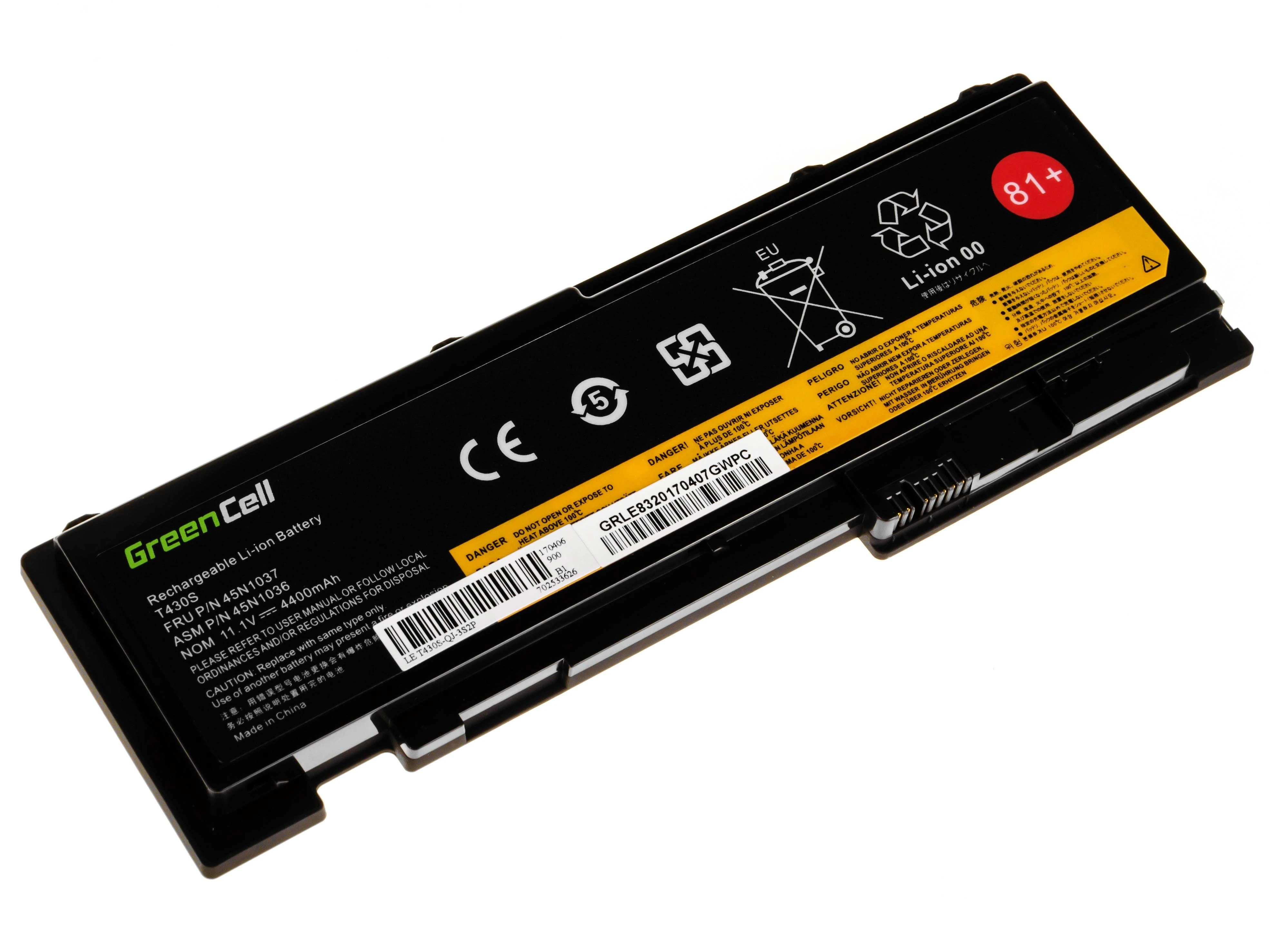 Baterija Green Cell 0A36309 42T4844  skirta Lenovo ThinkPad T420s T420si T430s T430si 2355, 3400 mAh talpa