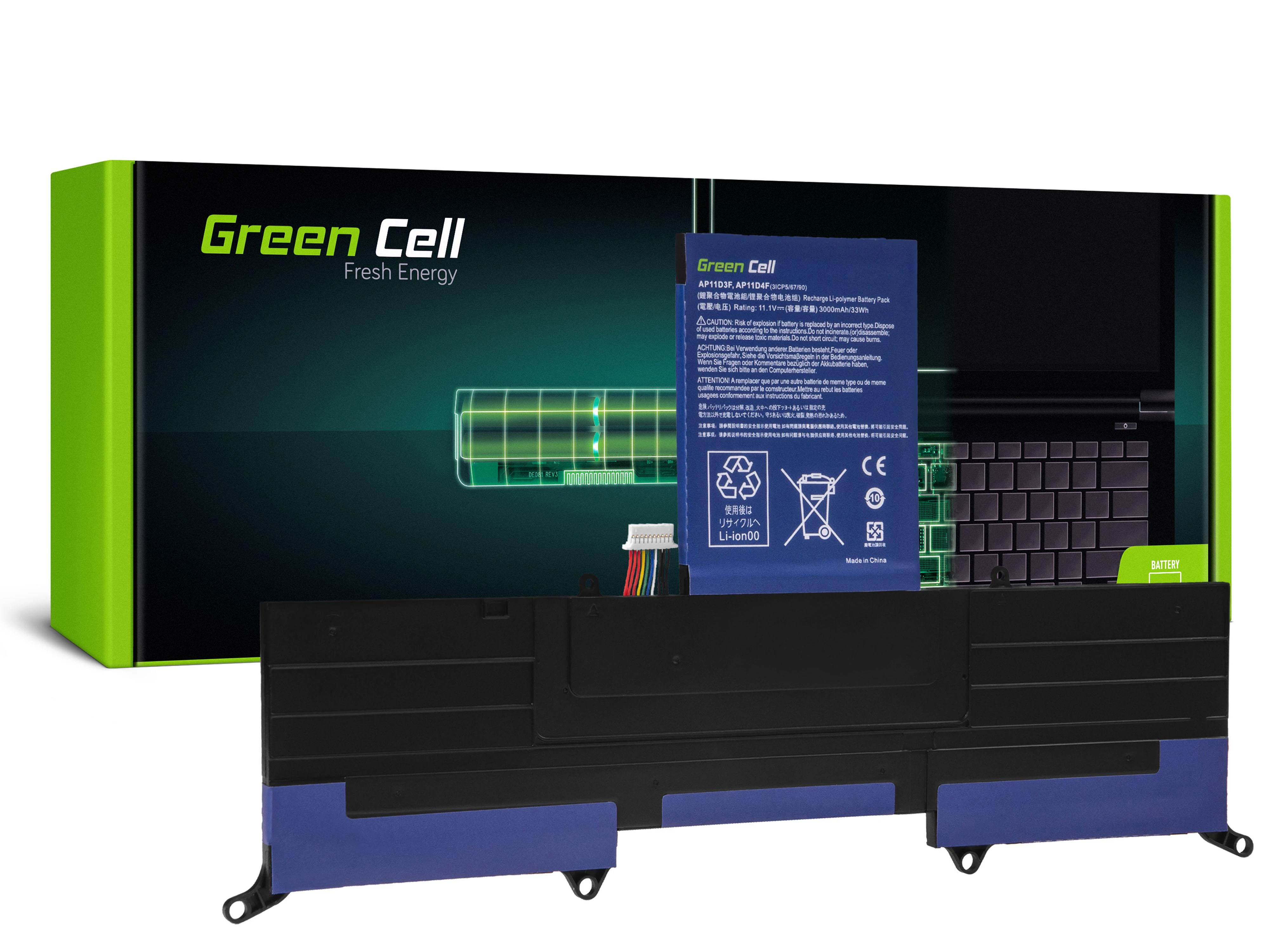 Green Cell Žalias Cell GREENCELL AC41 Baterija Žalias Cell AP11D3F AP11D4F skirta Acer Aspire S3 S3-331 S3-371 S3-39